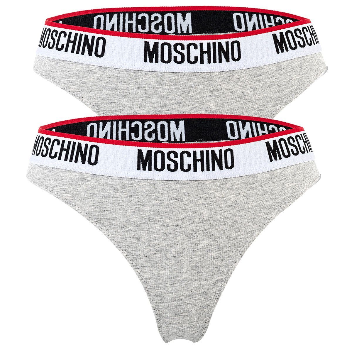 Moschino String Damen Strings 2er Pack - Slips, Unterhose, Cotton Grau
