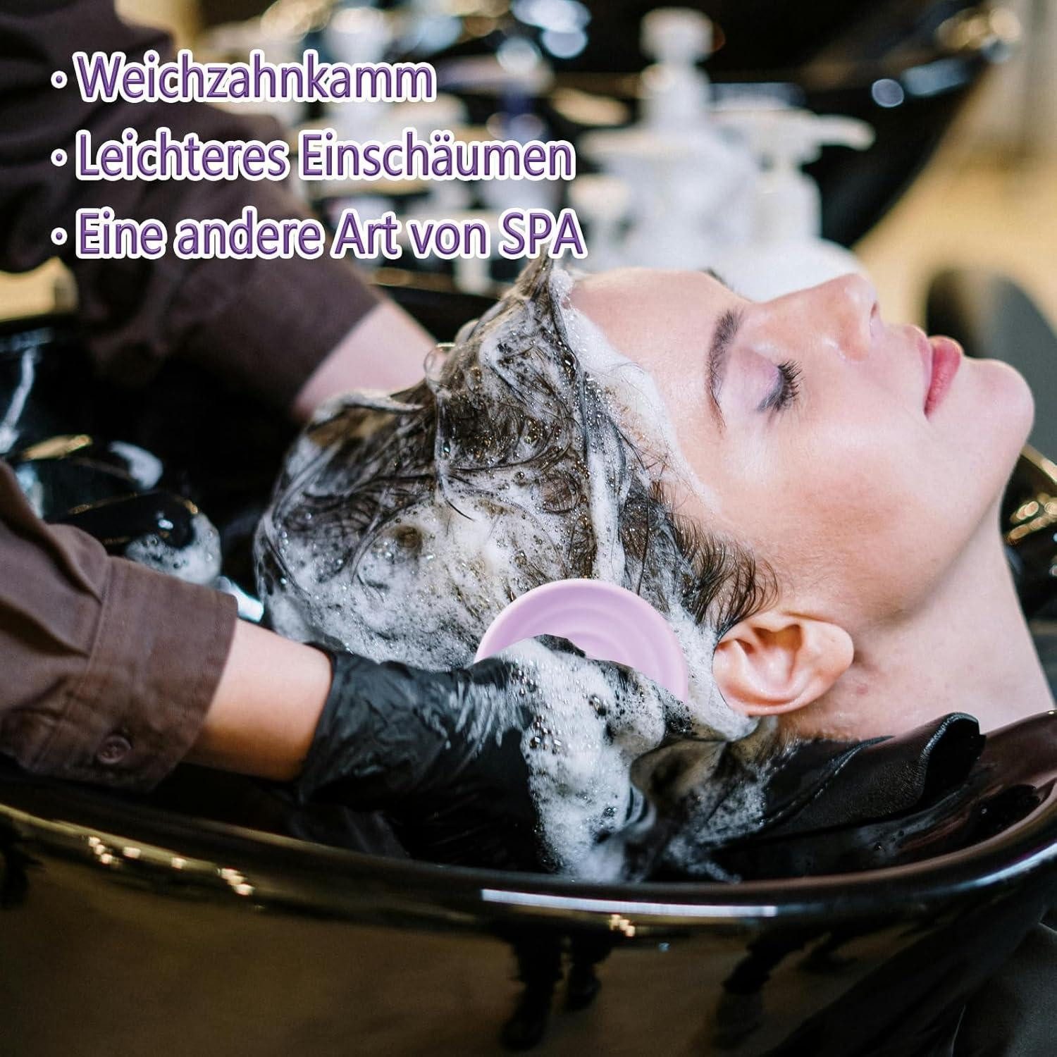 LuxusKollektion Gesichtsmassagegerät Haaröl Applikator mit Scalp Massager und Flasche, lila - Haarstyling – Bild 5 von 5