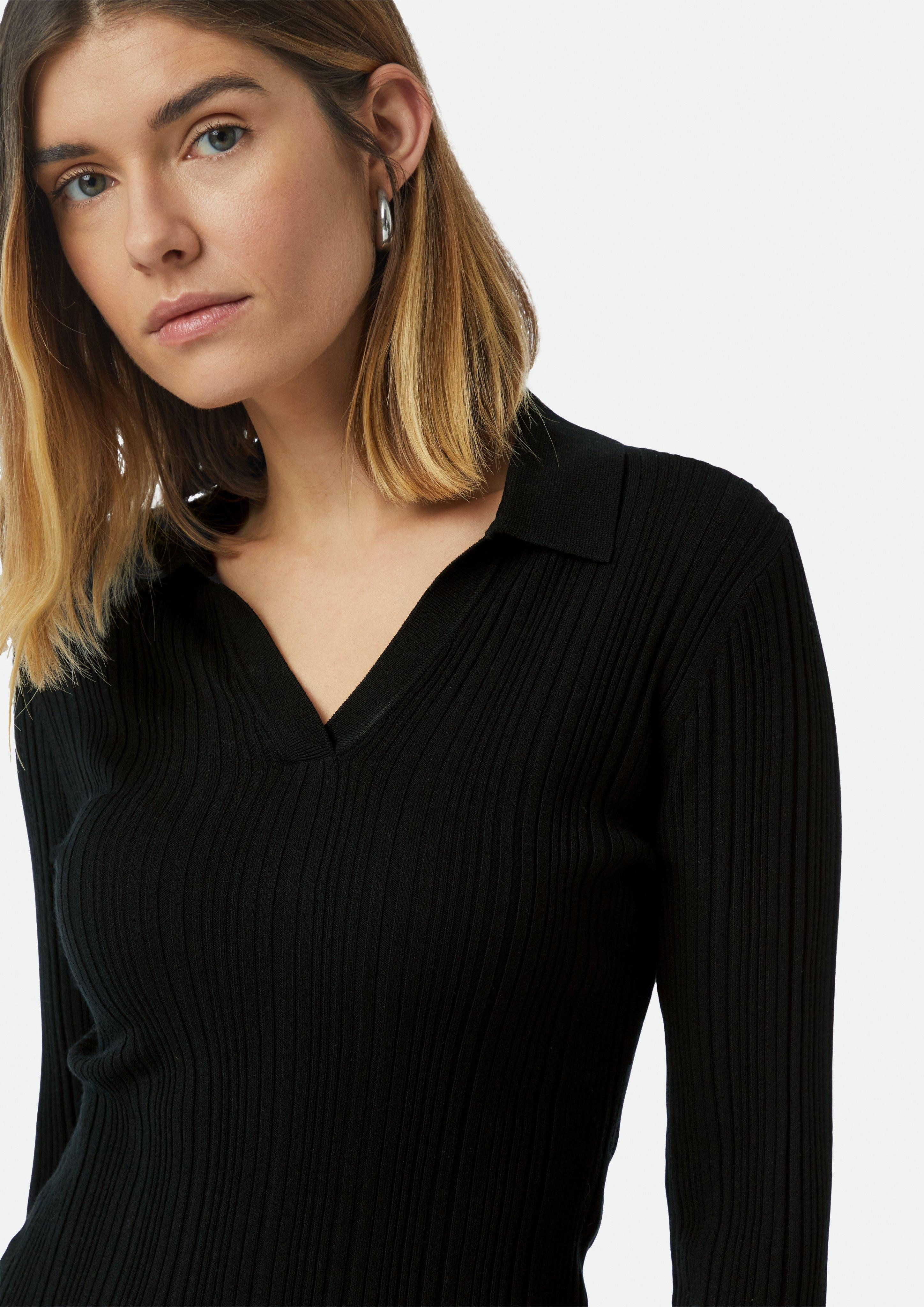 Comma Langarmshirt Elastischer Slim-Fit-Pullover mit Polokragen günstig online kaufen