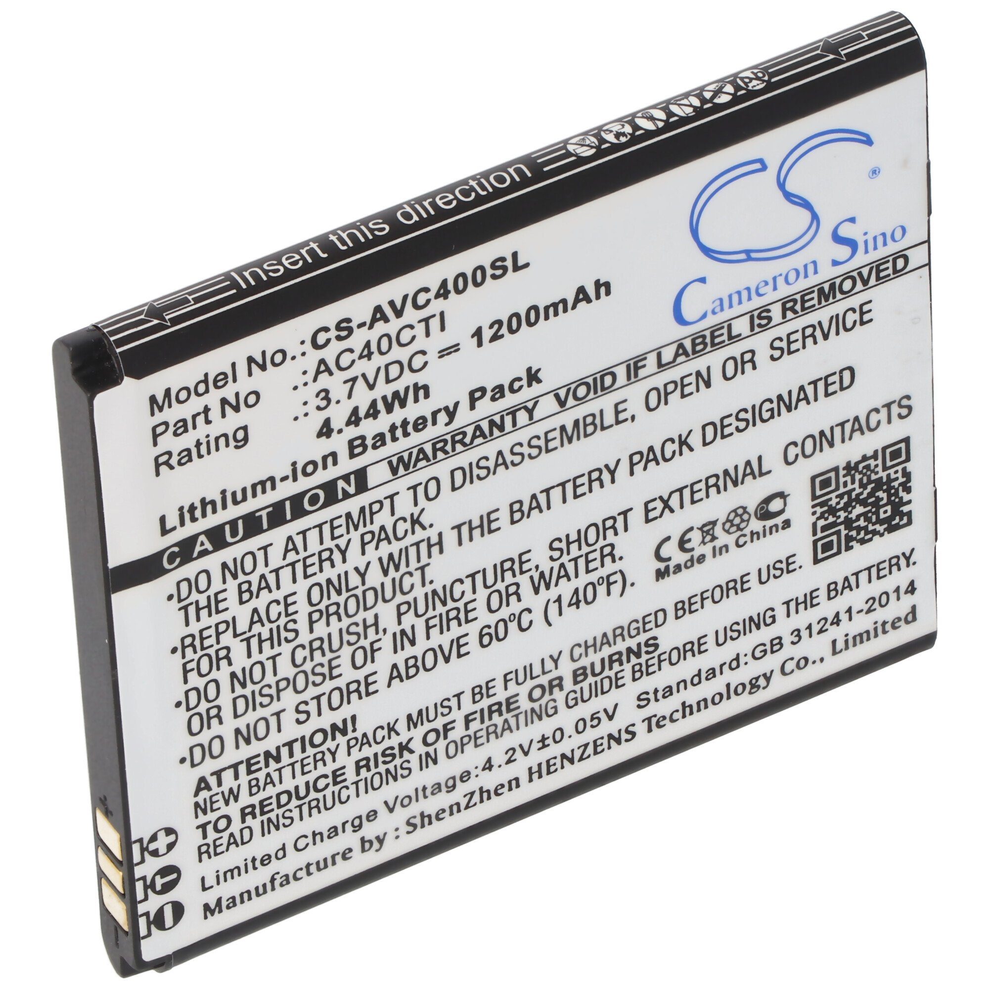 AccuCell Akku nur passend für Archos AC40CTI 55,64x47,85x4,62mm, Archos 40C Ti Akku 1200 mAh (3,7 V)