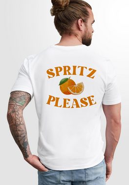 Neverless Print-Shirt Unisex-T-Shirt Backprint und Brustlogo Spritz please Printshirt für mit Print