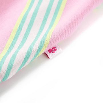 vidaXL Druckkleid Kinderkleid mit Kordelzug Ärmellos Rosa 128