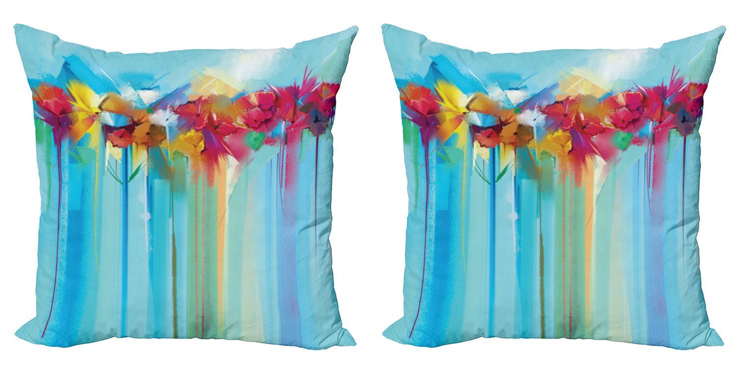 Modern Doppelseitiger aus Abakuhaus Blumenstrauß (2 Digitaldruck, Wiesenblumen artsy Accent Stück), Kissenbezüge