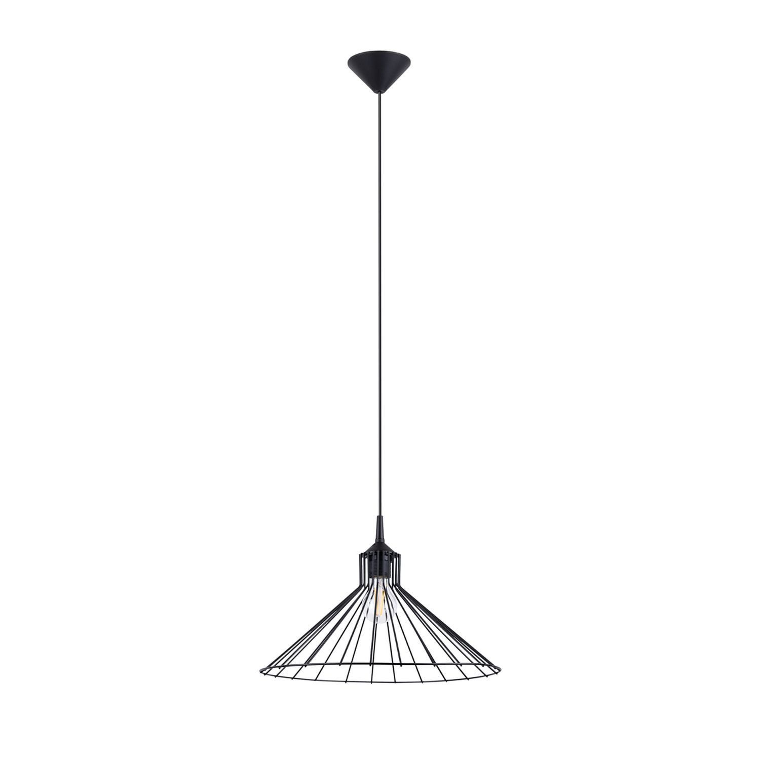 Licht-Erlebnisse Pendelleuchte GADOR, ohne Leuchtmittel, H: max. 86 cm D: 40 cm rund E27 Industrial Drahtschirm