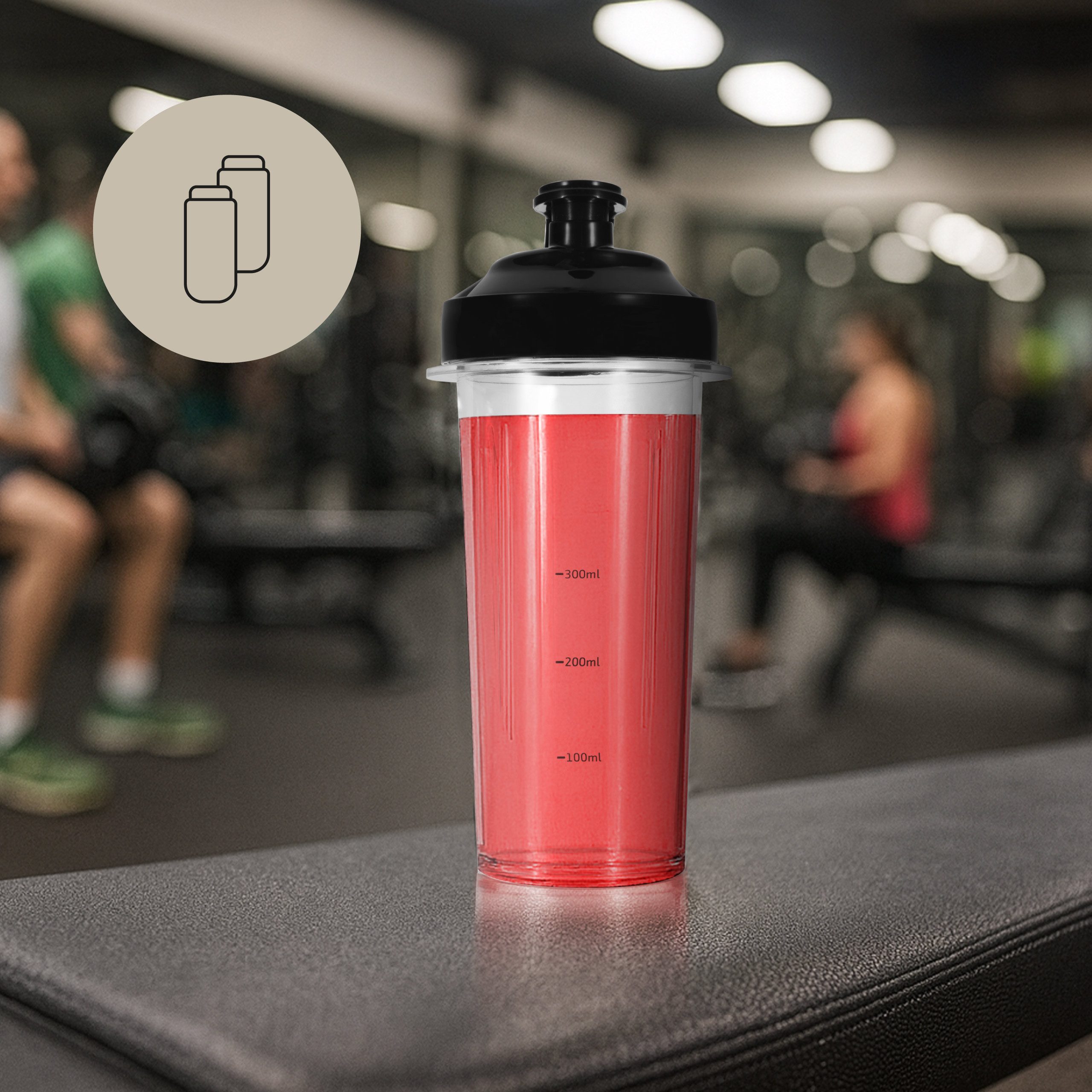 Zeegma Standmixer VITAMINE BASE, 300 W, Kompakt/Einfache Reinigung/2 Flaschen/Crushed Ice