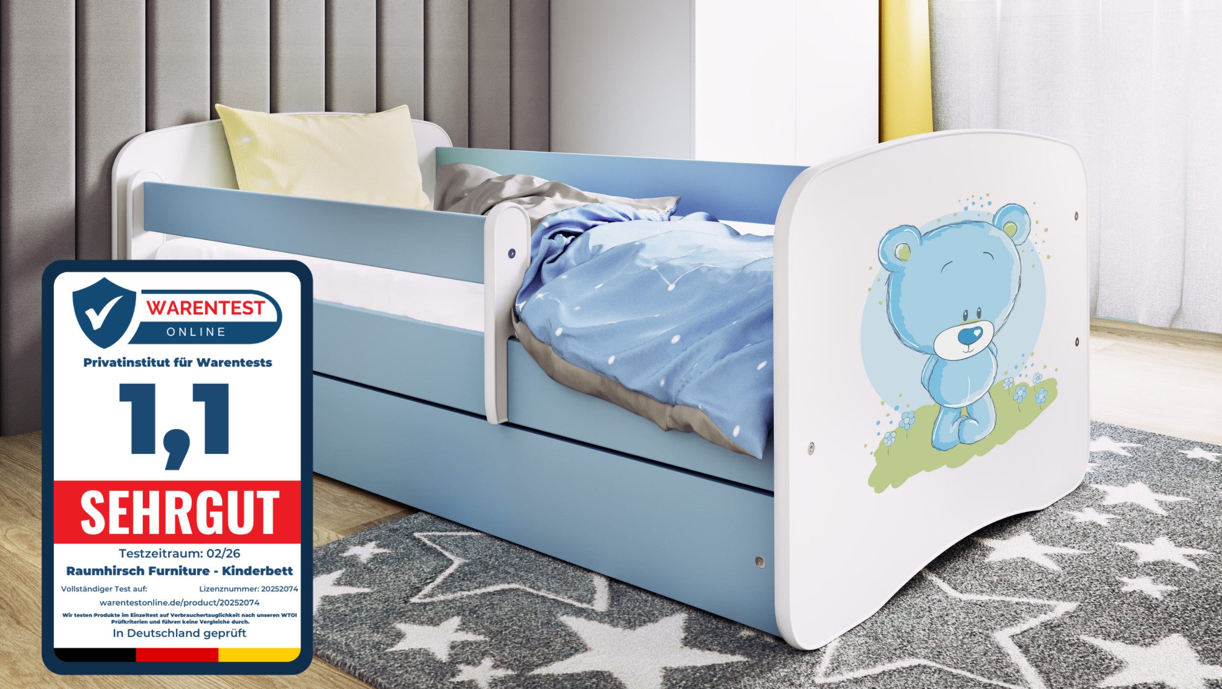 Raumhirsch Furniture Kinderbett 70x140, 80x160, 80x180 cm - Komplettset mit günstig online kaufen