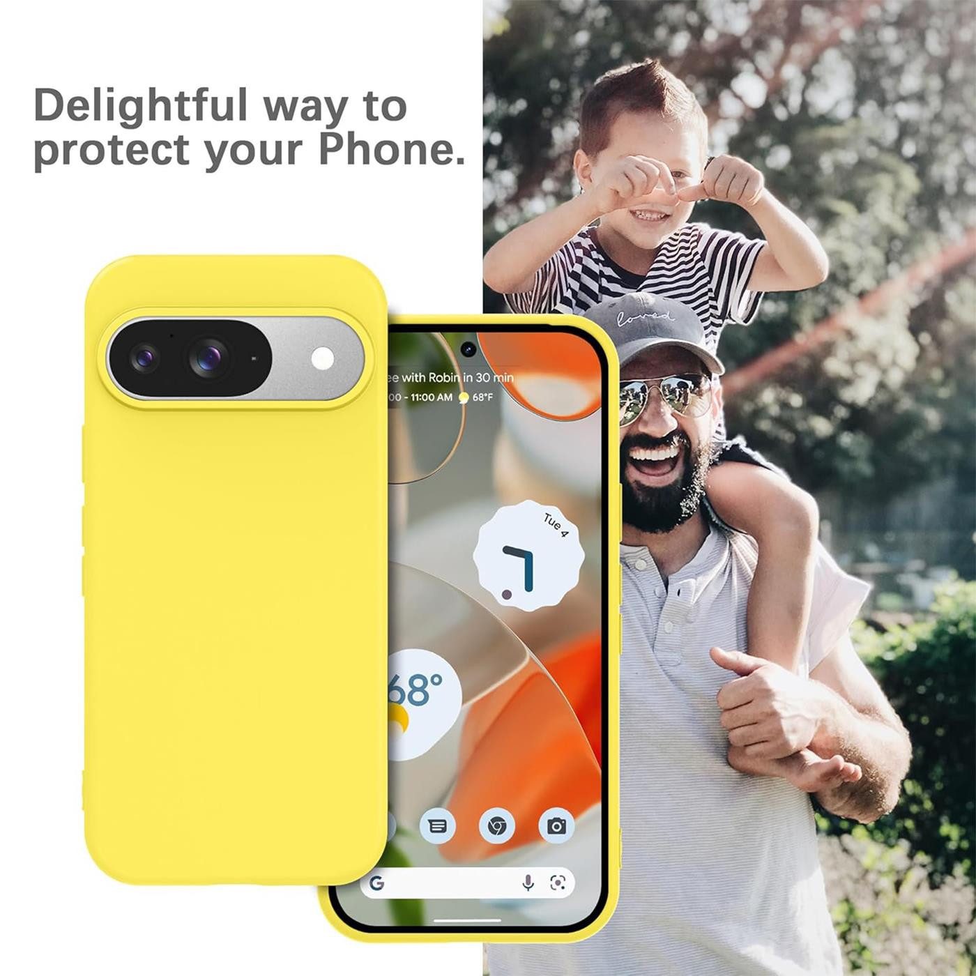 CoolGadget Handyhülle Silikon Colour Series Slim Case für Google Pixel 9 6,3 Zoll, Hülle weich Handy Cover für Pixel 9 Schutzhülle Innenfleece – Bild 2 von 5