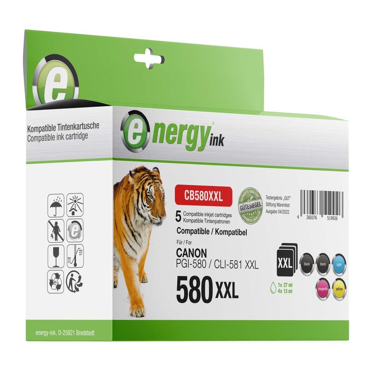 Energy-ink Multipack CB580XXL ersetzt Canon PGI-580 XXL / CLI-581 XXL Tintenpatrone (kompatibel, mehrfarbig)
