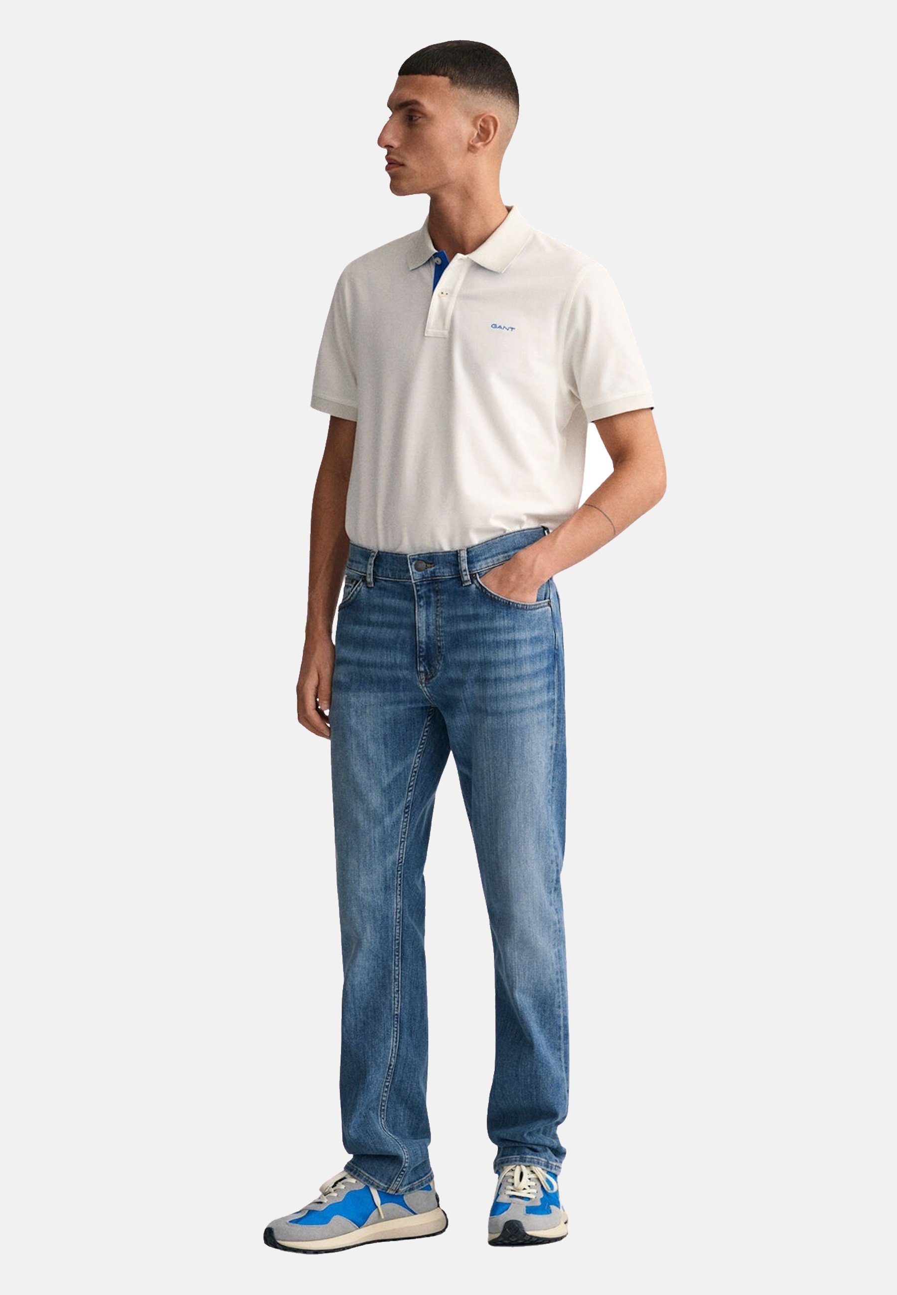 Gant Poloshirt Poloshirt Reg Contrast Pique Kurzarmshirt (1-tlg., 1)