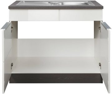 Kochstation Spülenschrank KS-Brindisi 100 cm breit, inklusive Einbauspüle
