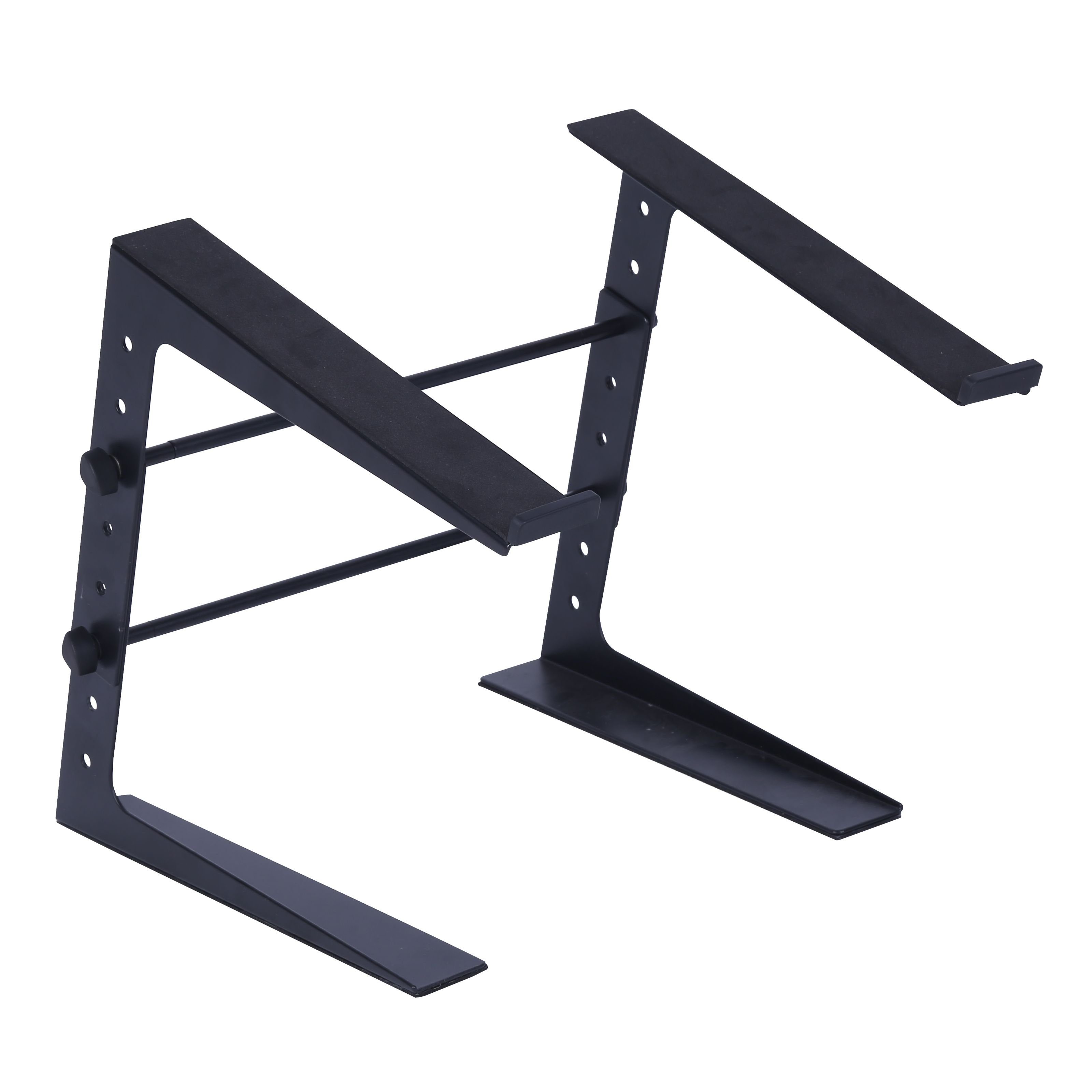 FAME Laptop-Ständer, (Audio Laptop Stand LS-1 Eco Leichter Portabler Laptopständer Individuell Anpassbare Seitliche Erweiterungen Ideal für Musiker DJs Techniker Maximale Belastbarkeit 35 kg Schwarz, DJ-Möbel, Laptop Stands, Laptopständer, Portabler Lapto