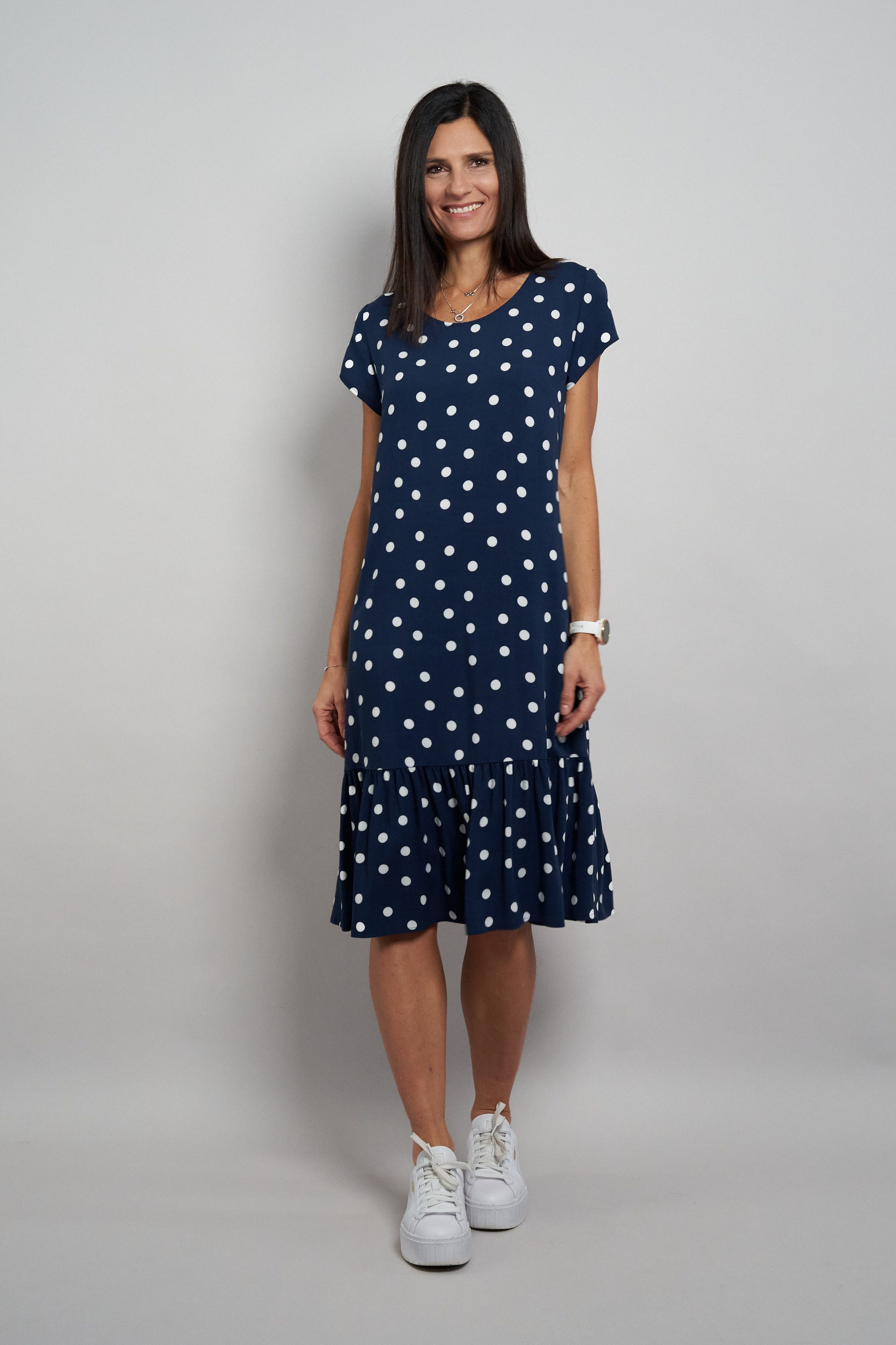 Seidel Moden Druckkleid gepunktet- aus Viskose - MADE IN GERMANY