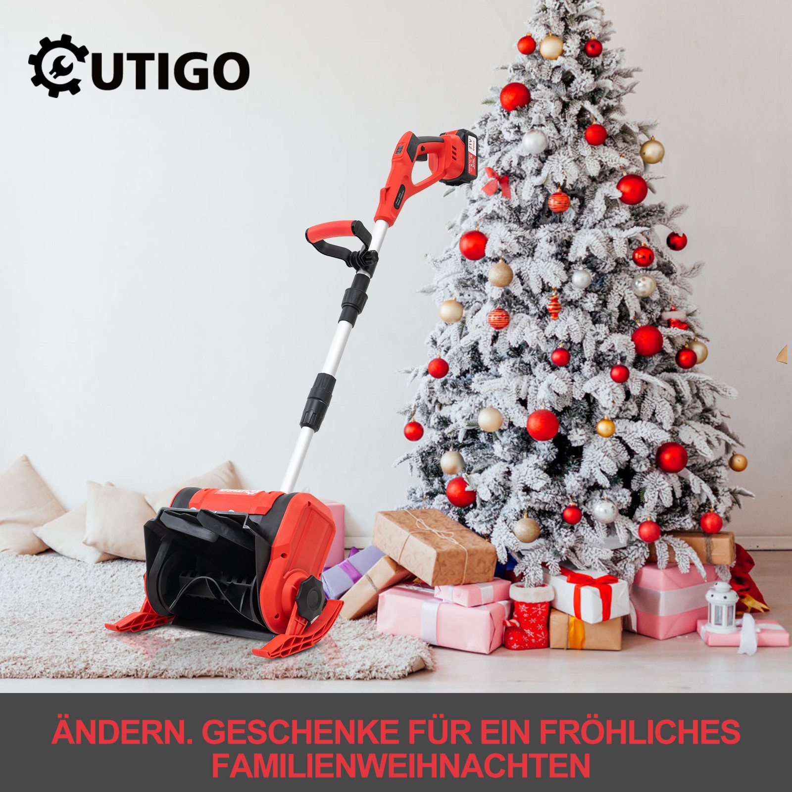 OUTIGO Akku-Schneefräse, Bürstenlos Elektrische Schneefräse, 2x4000 mAh Akk günstig online kaufen