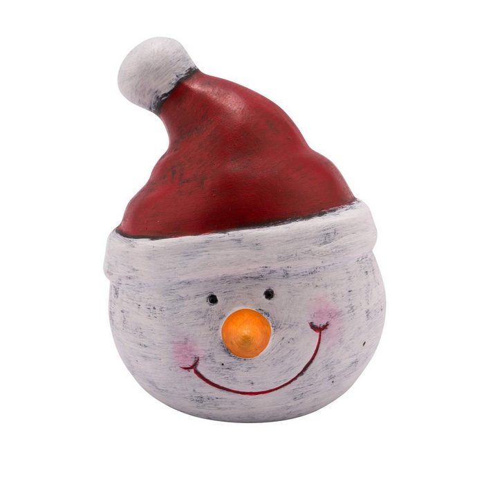 Gehlmann Weihnachtsfigur Keramikschneemannkopf weiß mit Glitzer