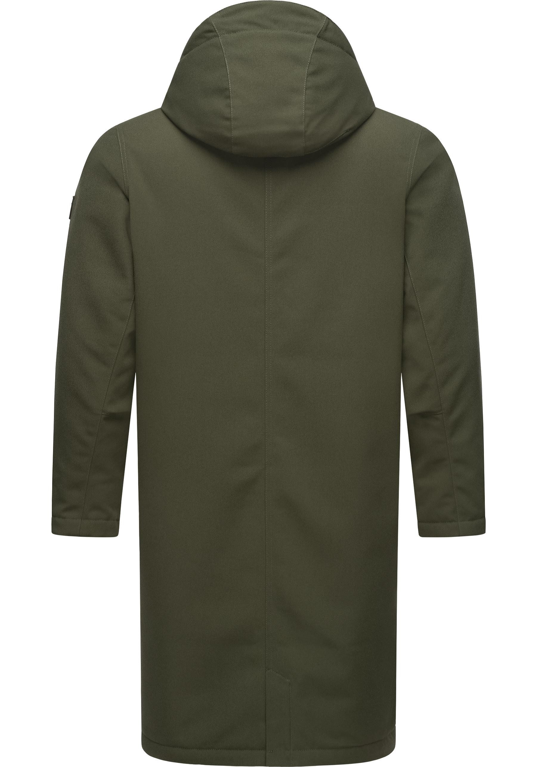 Ragwear Wintermantel Mr Them Long lange wasserdichte Herren Winterjacke mit Kapuze