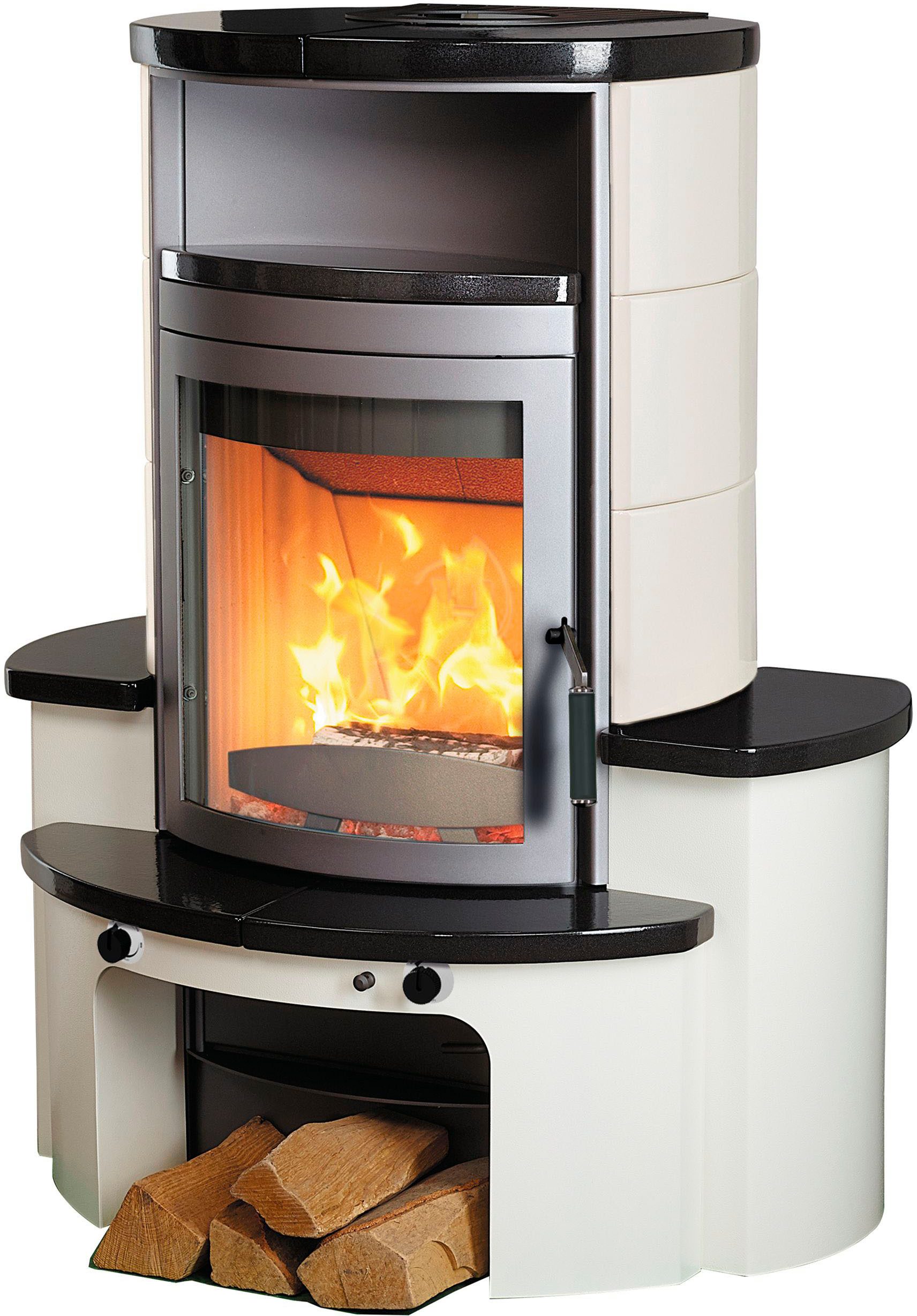 HARK Kaminofen »Avenso GT ECOplus 8 kW«, 8 kW, Dauerbrand, Cr.Weiß/M.Schwarz, mit EcoPlus Filter