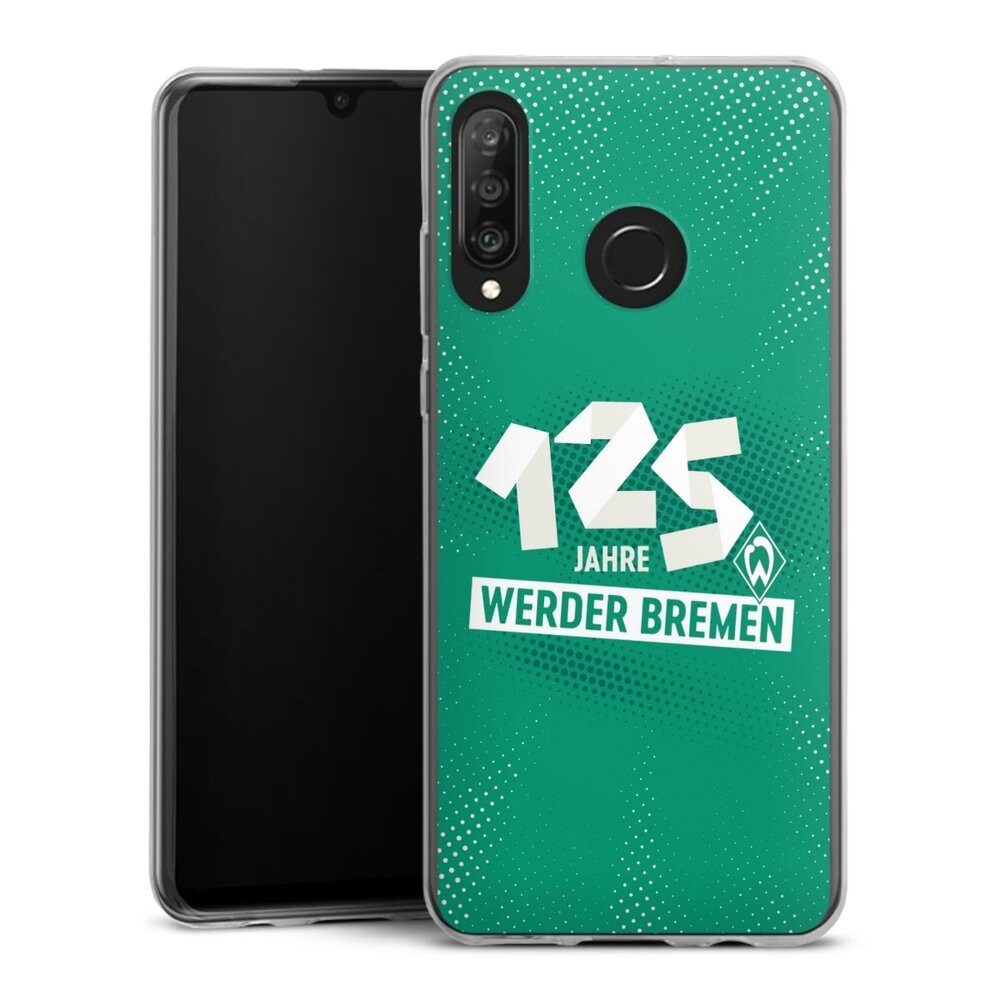 DeinDesign Handyhülle 125 Jahre Werder Bremen Offizielles Lizenzprodukt, Huawei P30 Lite Premium Slim Case Silikon Hülle Ultra Dünn Schutzhülle