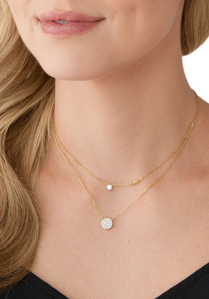 MICHAEL KORS Kette mit Anhänger Schmuck Geschenk Silber 925 Halsschmuck PREMIUM, mit Zirkonia (synth)