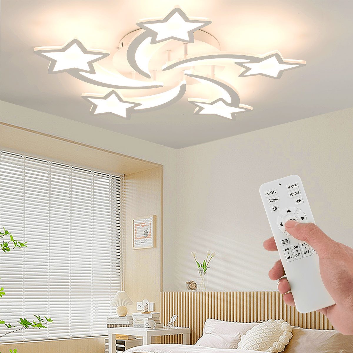 LETGOSPT Deckenleuchte 30W LED-Deckenleuchte mit Fernbedienung, günstig online kaufen