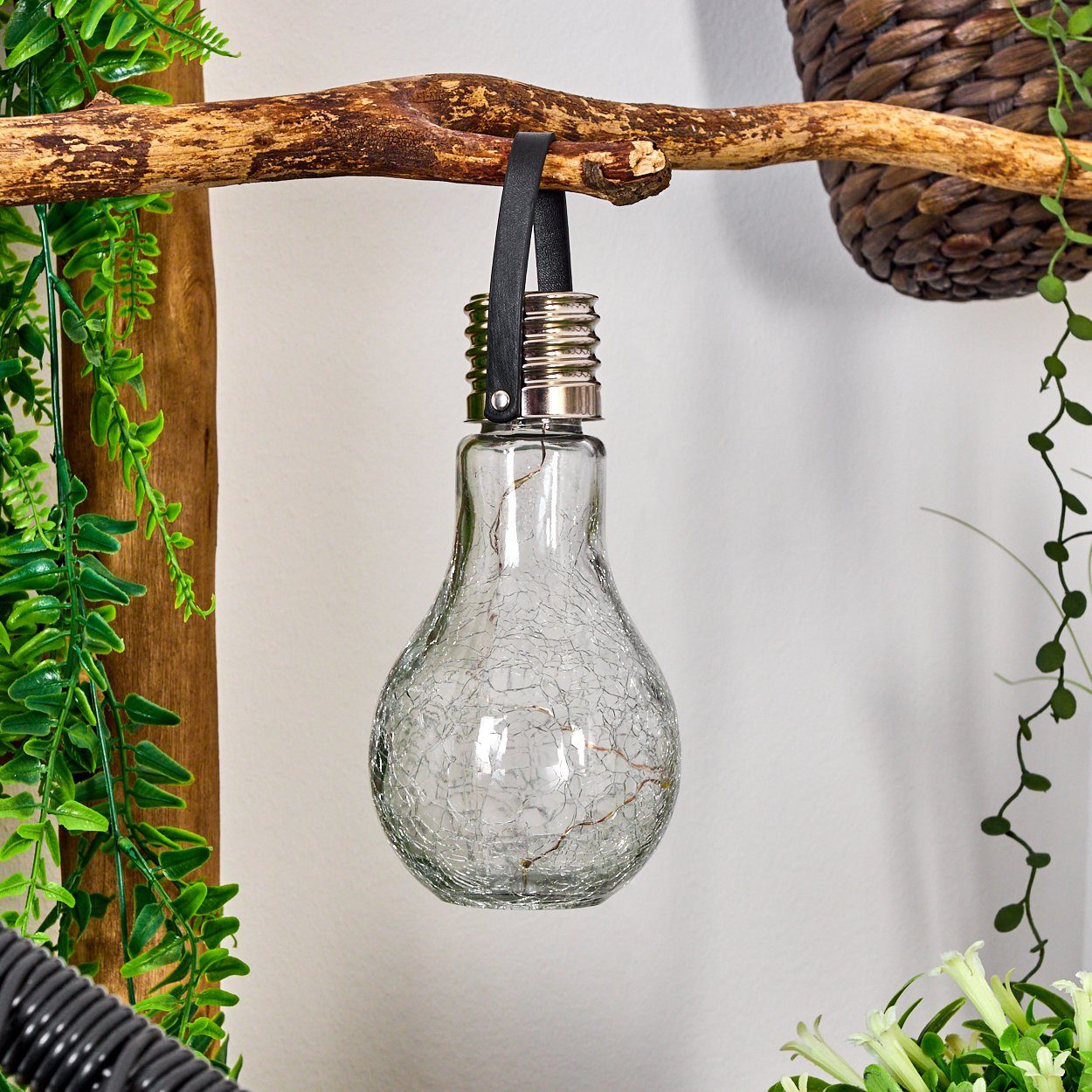 Solarleuchte Gartenlampe Solarpanel, aus Ein-/Ausschalter, LED, »Marta« Solarleuchte Echtglas, nötig LED hofstein mit Stromanschluß kein