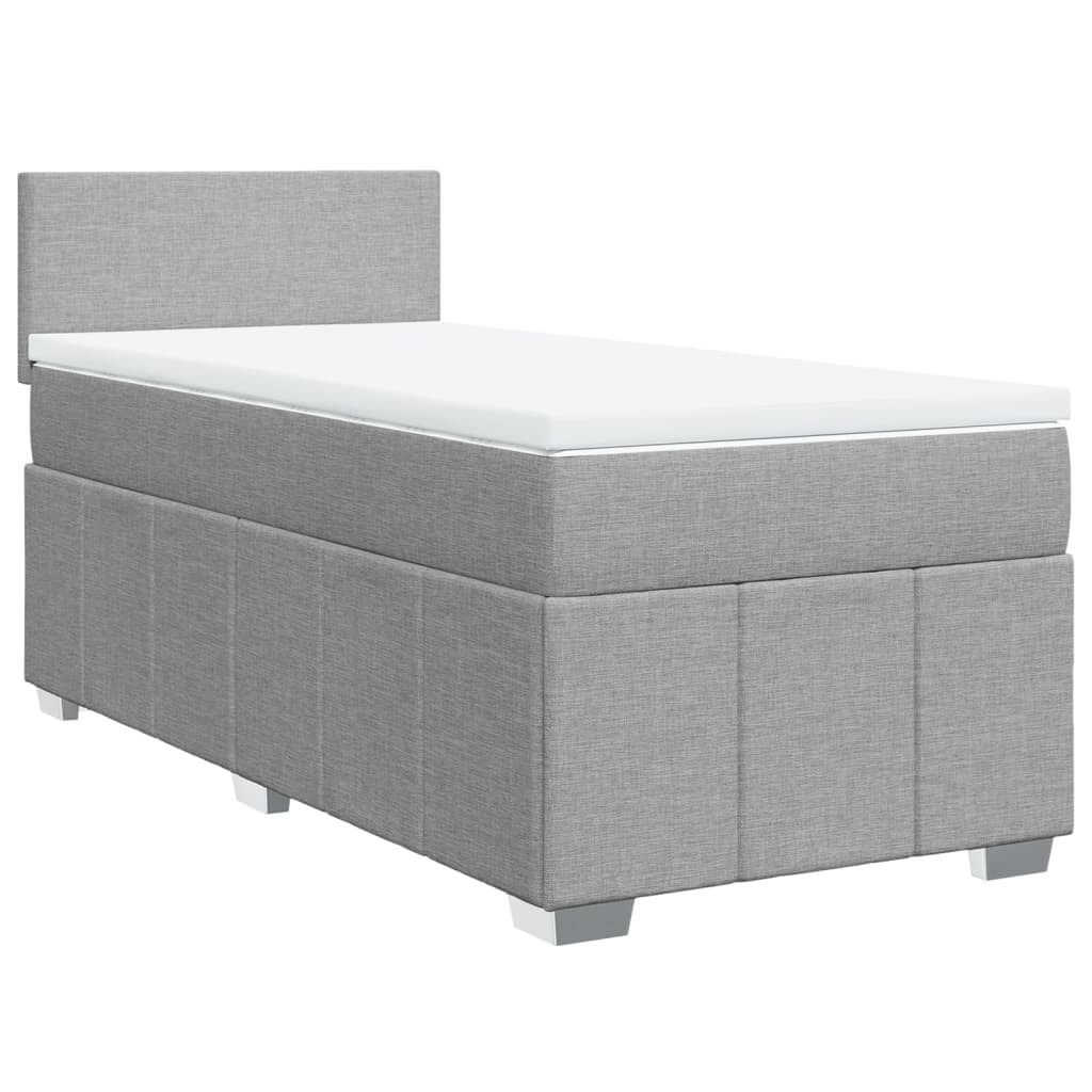 vidaXL Bett Boxspringbett mit Matratze Hellgrau günstig online kaufen