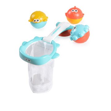 Moni Badespielzeug Wasserspielzeug Korb HE0262, 4-teilig, Badespielzeug, 1 Korb, 5 Tierbälle