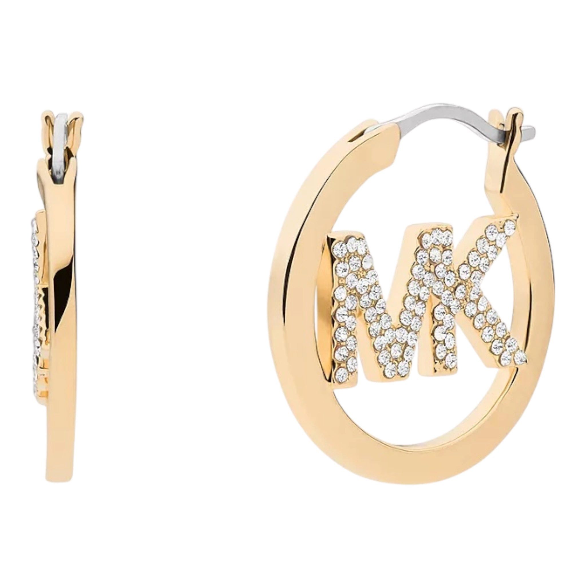 MICHAEL KORS Ohrring-Set Michael Kors Creolen-Ohrringe MK Logo Metall vergoldet