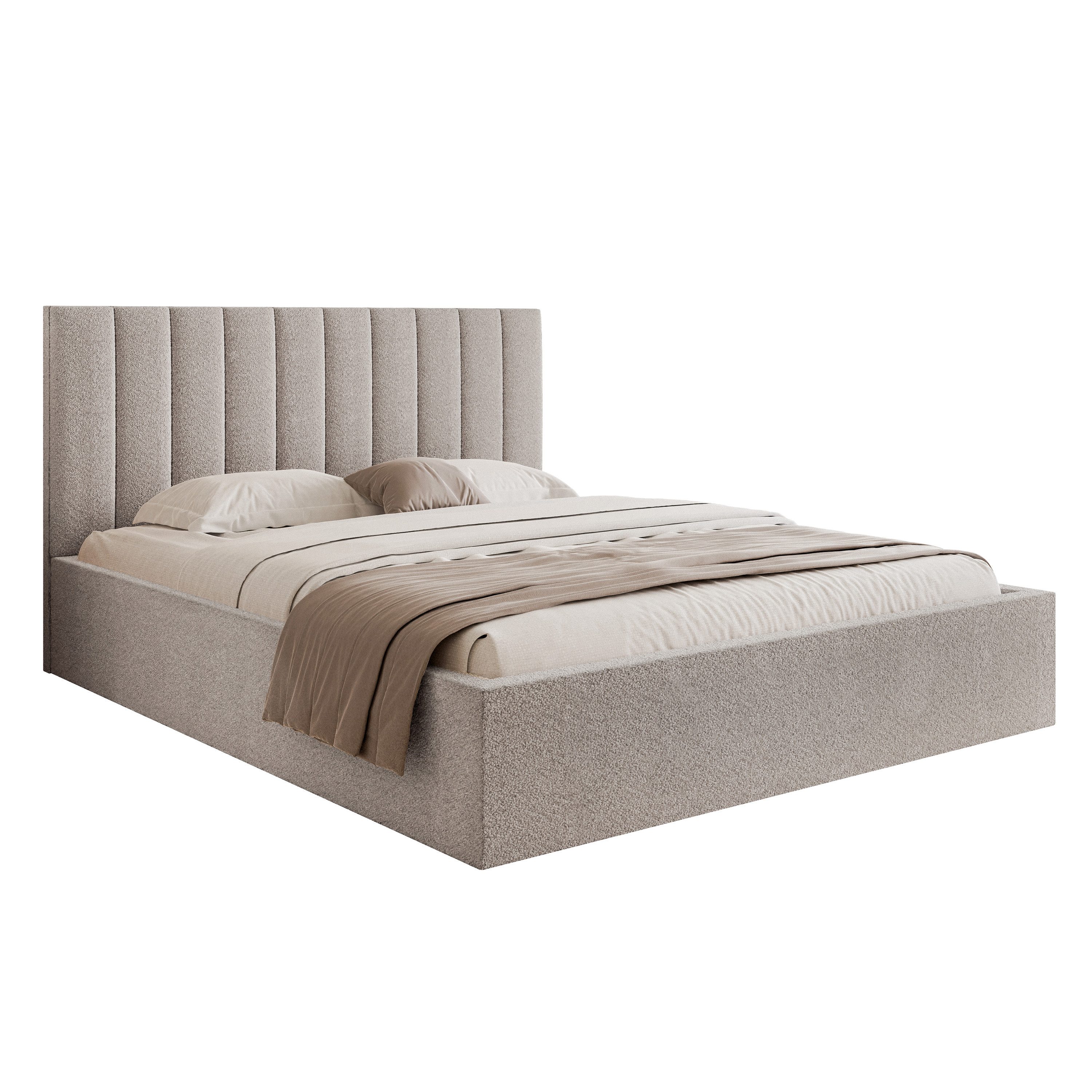 Goldstoff Polsterbett Modernes Bett mit Stauraum günstig online kaufen