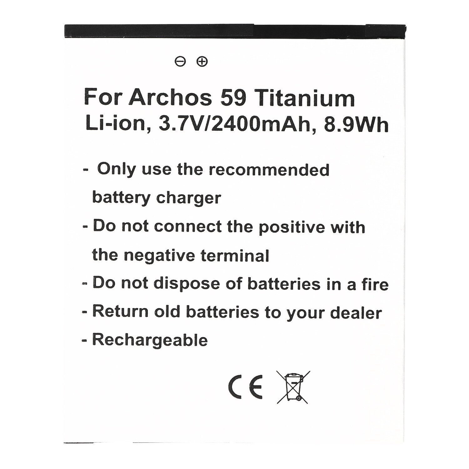 (3,7 für Titanium 2400 Akku Akku den Akku passend Archos V) AccuCell mAh 59 AC59TI