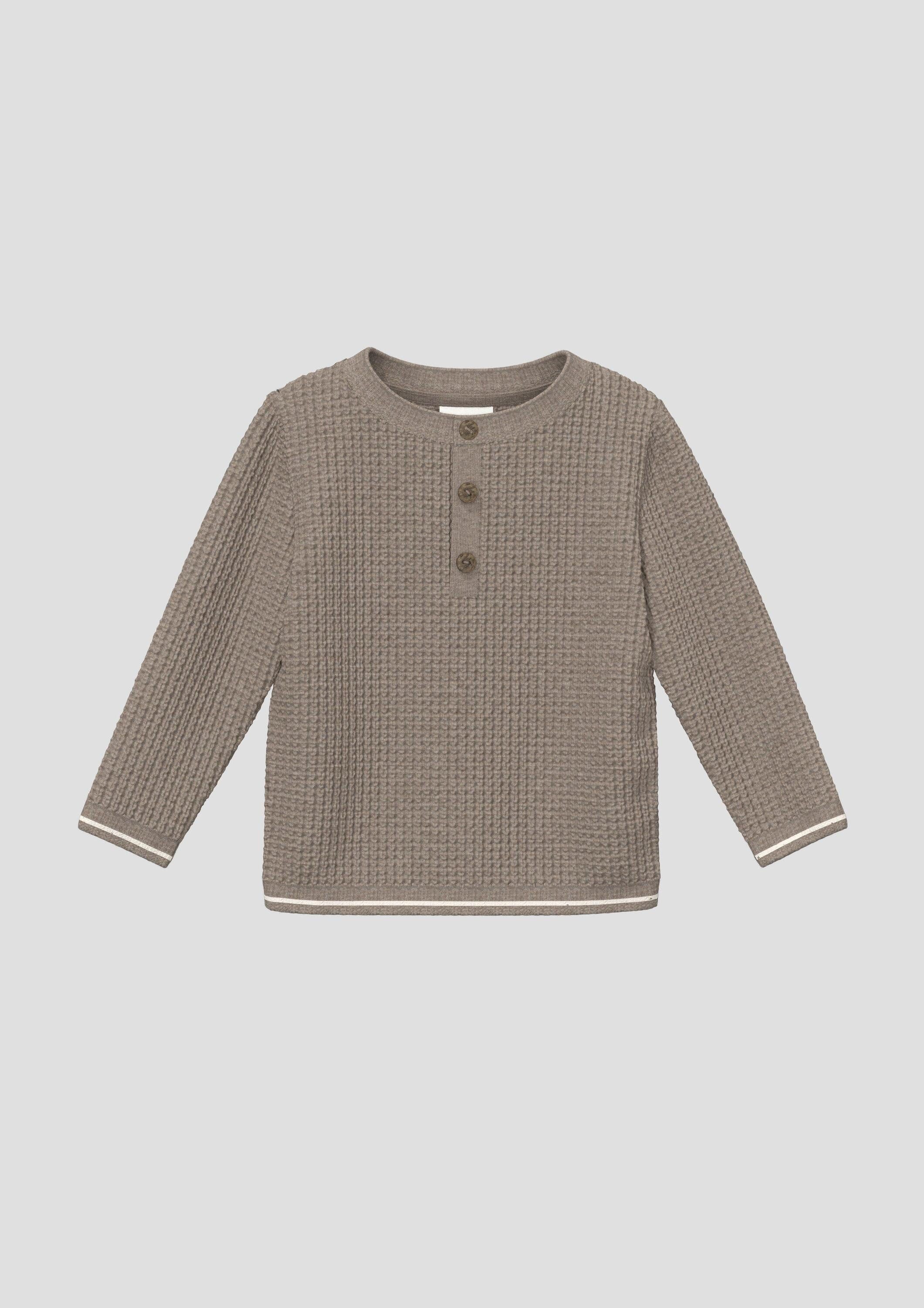 s.Oliver Longpullover Strickpullover Weicher Strickpullover mit Kontraststreifen