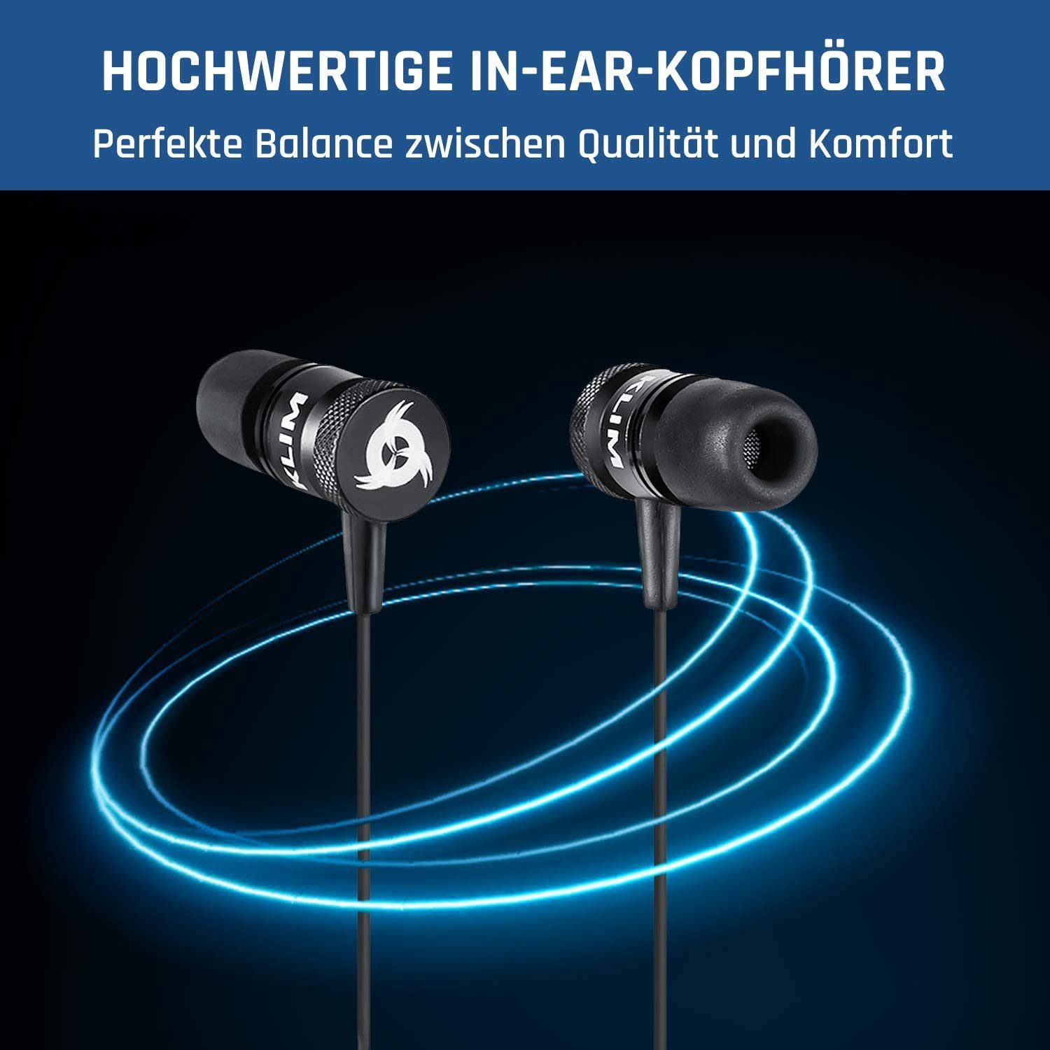 Foam KLIM Klinkenanschluss, Stöpsel) Fusion In-Ear-Kopfhörer (3,5mm Memory Schwarz