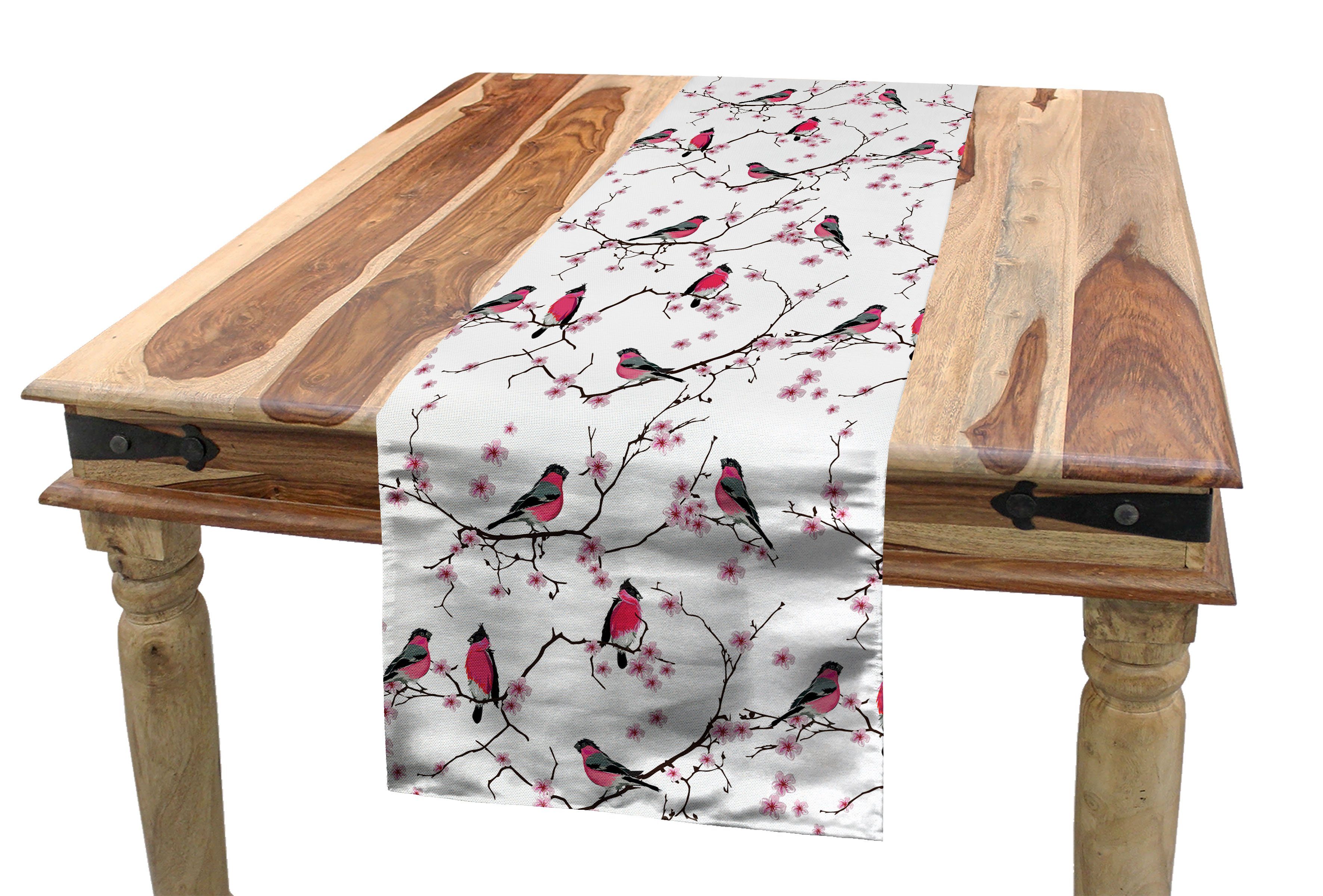 Rechteckiger asiatisch Esszimmer Tischläufer Dompfaff Abakuhaus Vögel Küche Tischläufer, Dekorativer Sakura