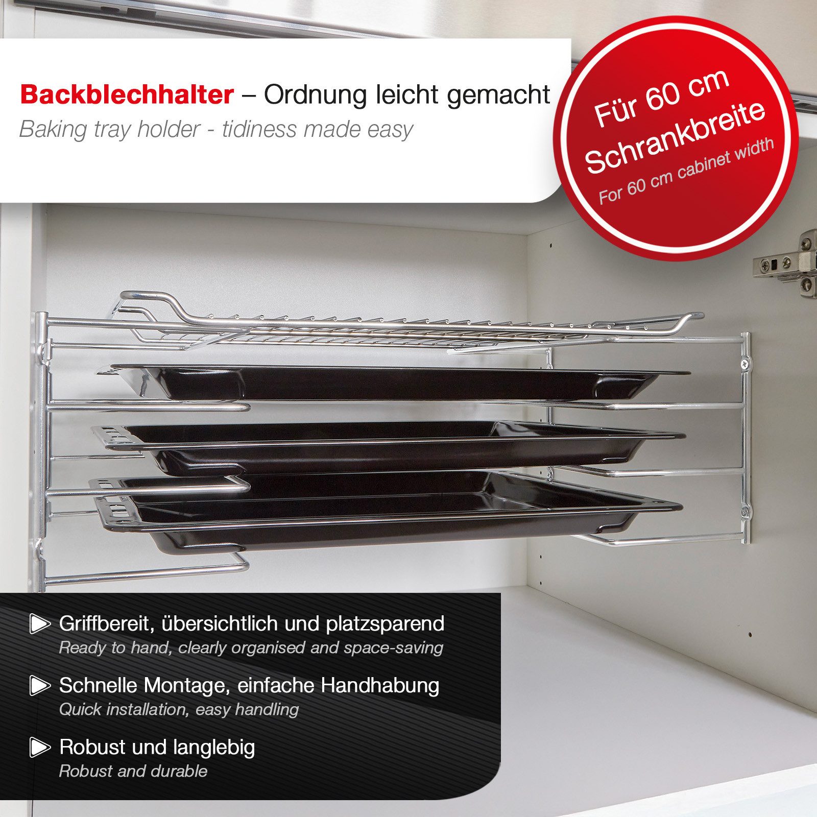 SO-TECH® Schrankeinsatz Backblechhalterung zum Einbau in 60 cm breiten Küch günstig online kaufen