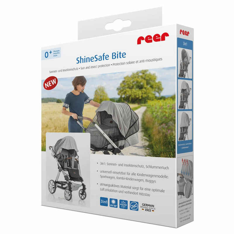 Reer Kinderwagen-Sonnenschutzhülle ShineSafe Bite Sonnen- und Insektenschutz