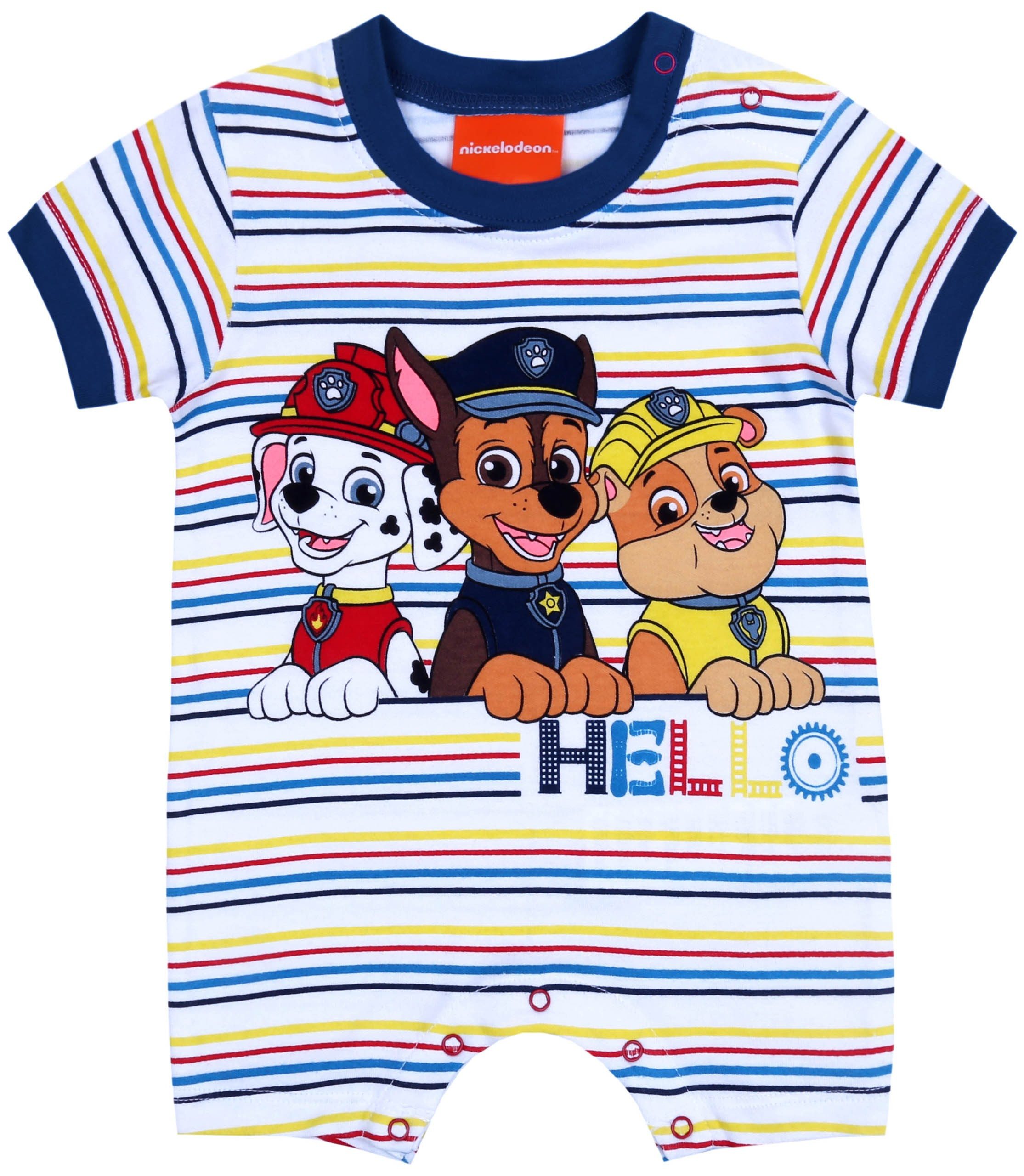 PAW PATROL Body Weißer Strampler/Baby-Body, bunt gestreift Paw Patrol 6 Monate