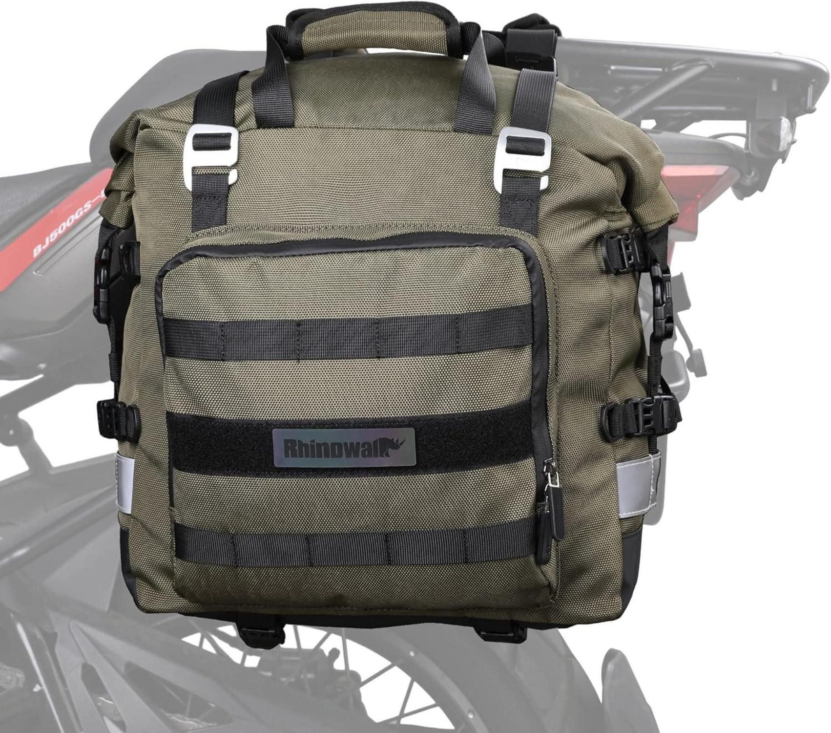 Roller-Gepäckträger Motorrad Satteltasche 20L Wasserdicht Seitentasche Gepäcktasche Grün