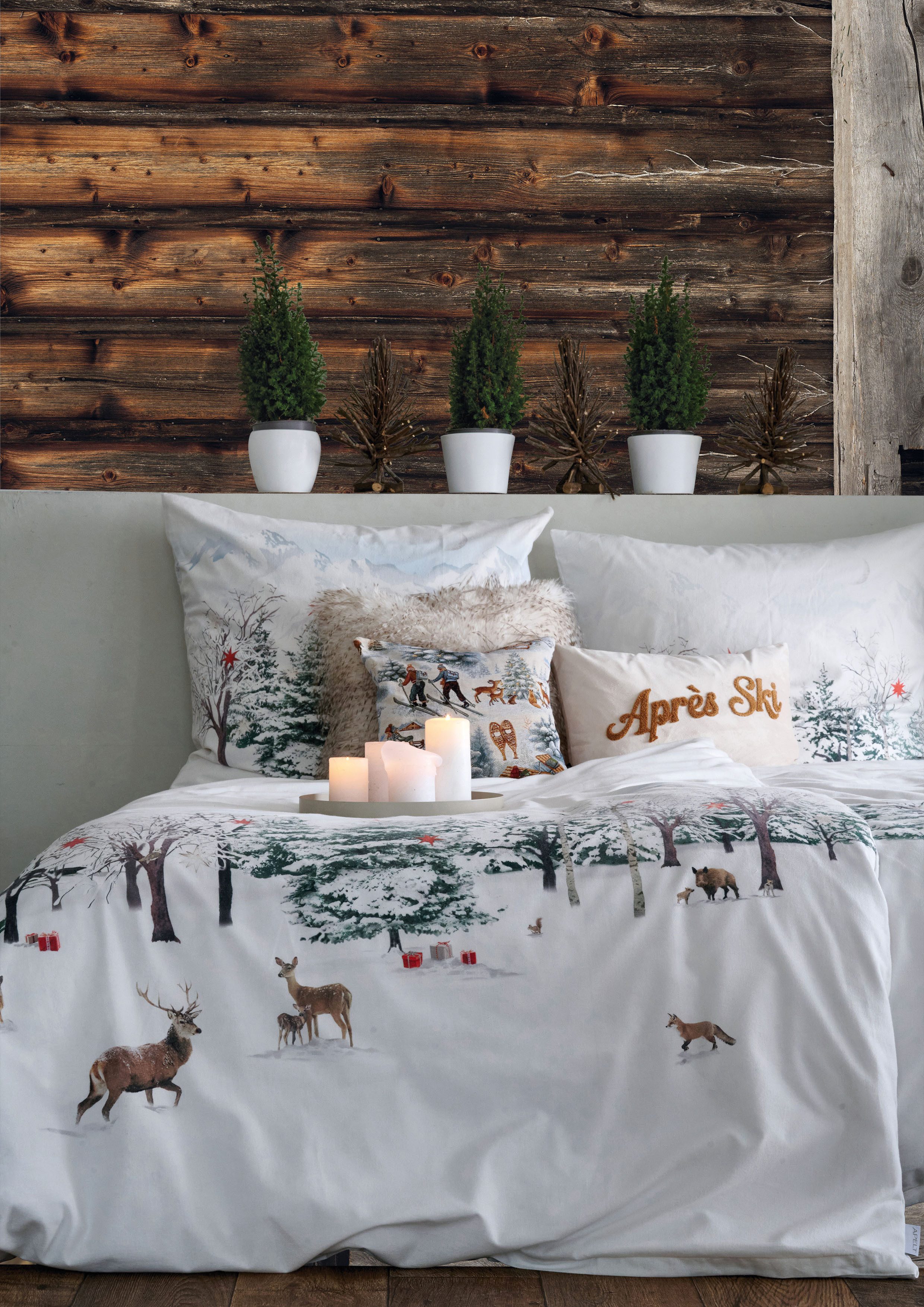 APELT Bettwäsche Anton Flanell, Feinflanell, 2 teilig, Winterlandschaft günstig online kaufen