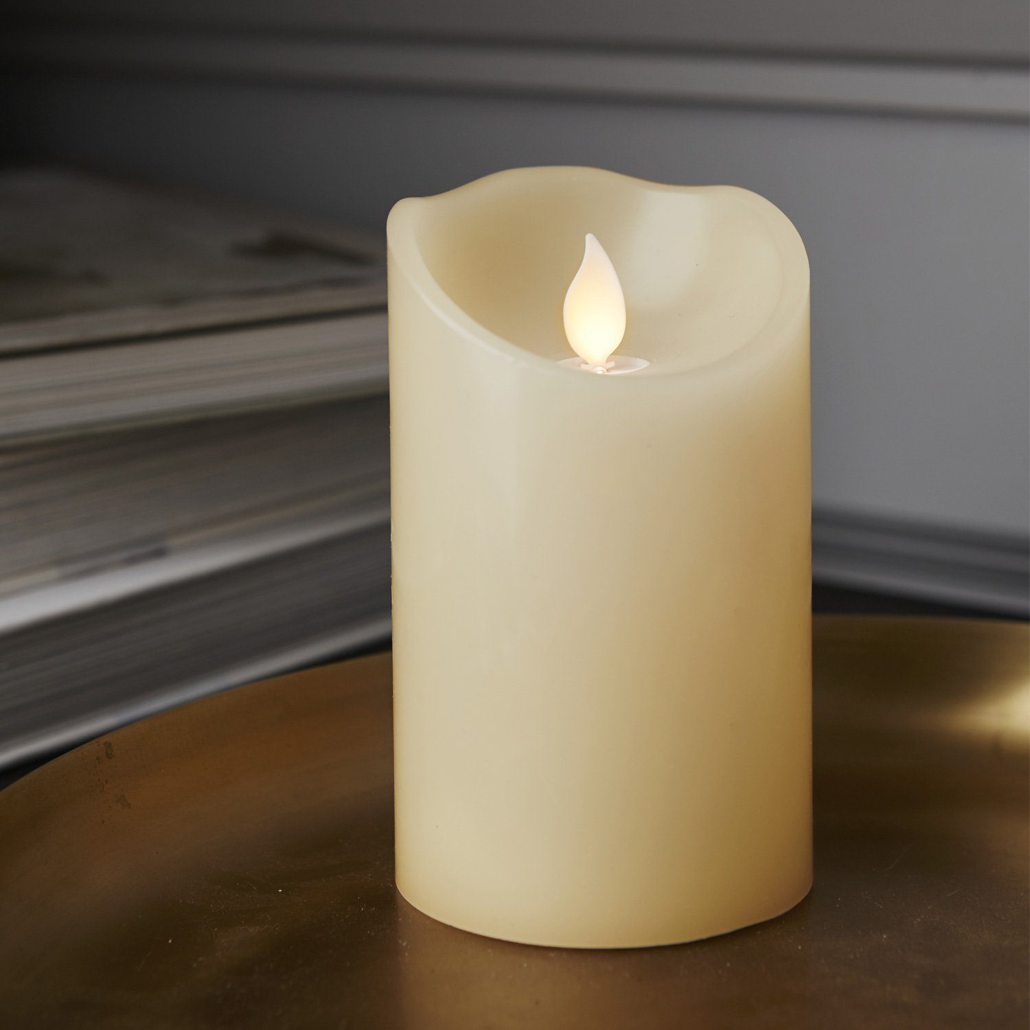 STAR TRADING LED-Kerze Stumpenkerze Echtwachs mechanisch bewegte Flamme Tim günstig online kaufen