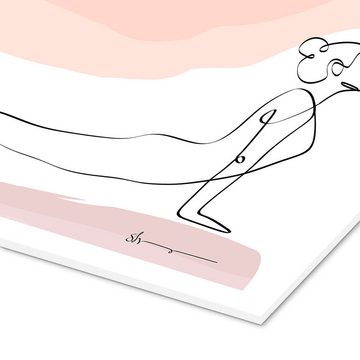 Posterlounge Forex-Bild Yoga In Art, Kobra Pose (Bhujangasana), Fitnessraum Minimalistisch Grafikdesign