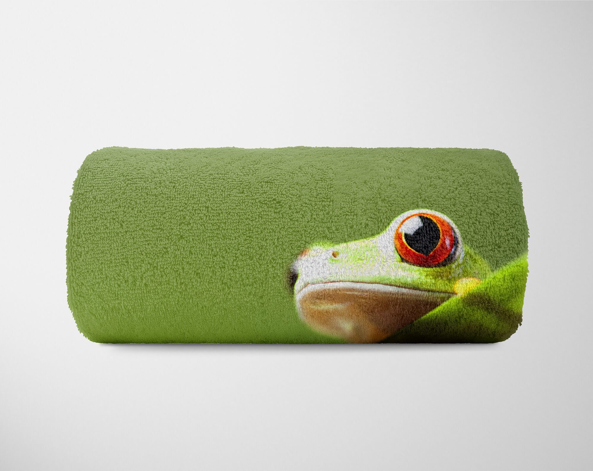 Handtuch Frosch Art Grün, Kuscheldecke Baumwolle-Polyester-Mix Handtücher mit Handtuch Strandhandtuch (1-St), Tiermotiv Sinus Saunatuch