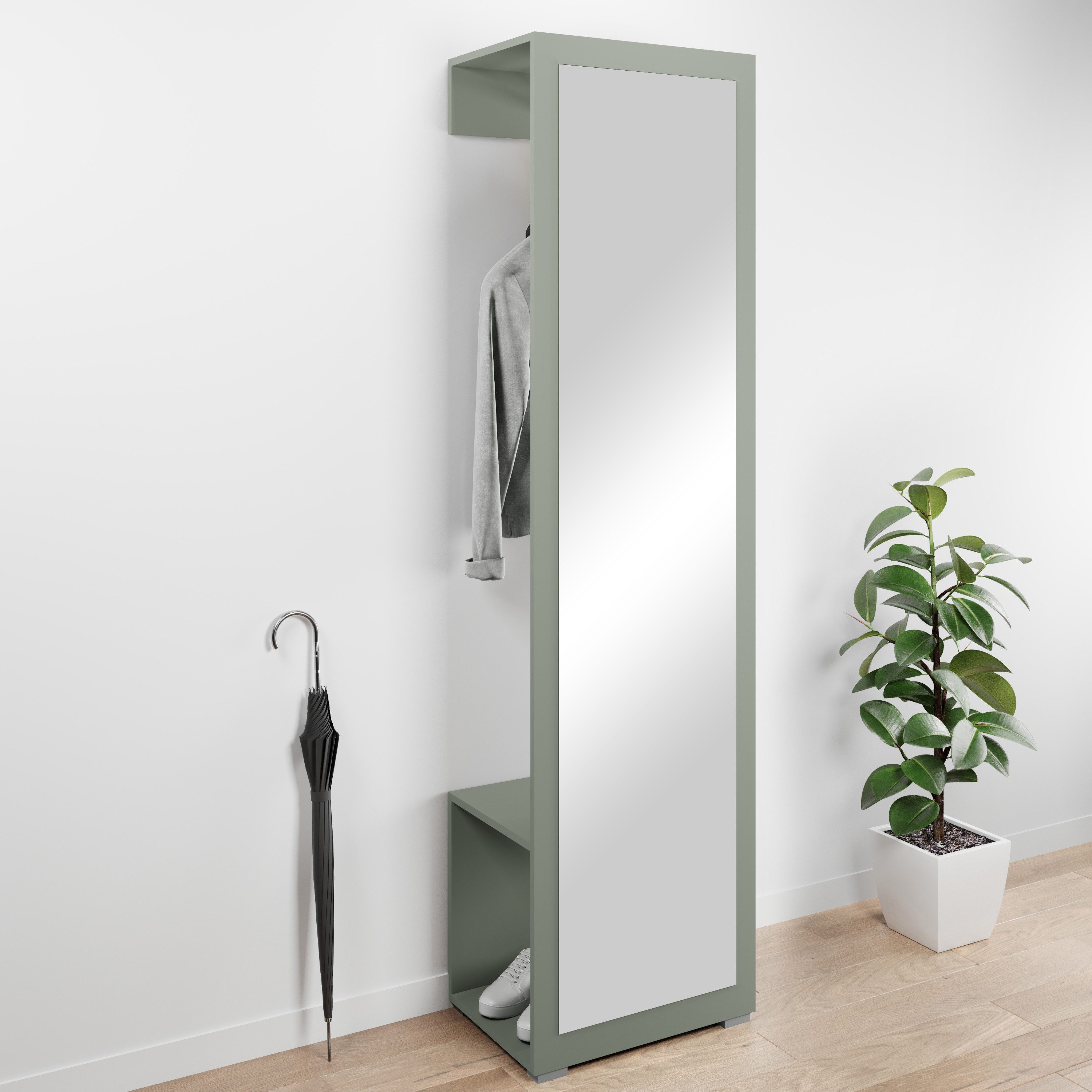 OTTO home Garderobenschrank Paris moderne Garderobenschrank 190cm, mit Kleiderstange und Frontspiegel