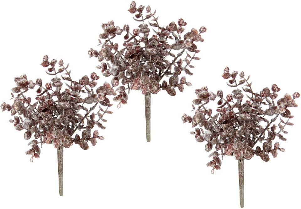 Kunstpflanze Eukalyptus, I.GE.A., Höhe 25 cm, künstlicher Eukalyptuszweig,  Dekozweig, 2er Set | Kunstzweige
