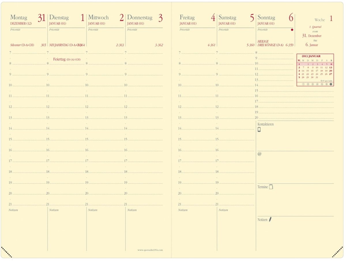 Taschenkalender Kalender Geschäftbus Prestige 10x15cm Marlow bordeaux 2026.