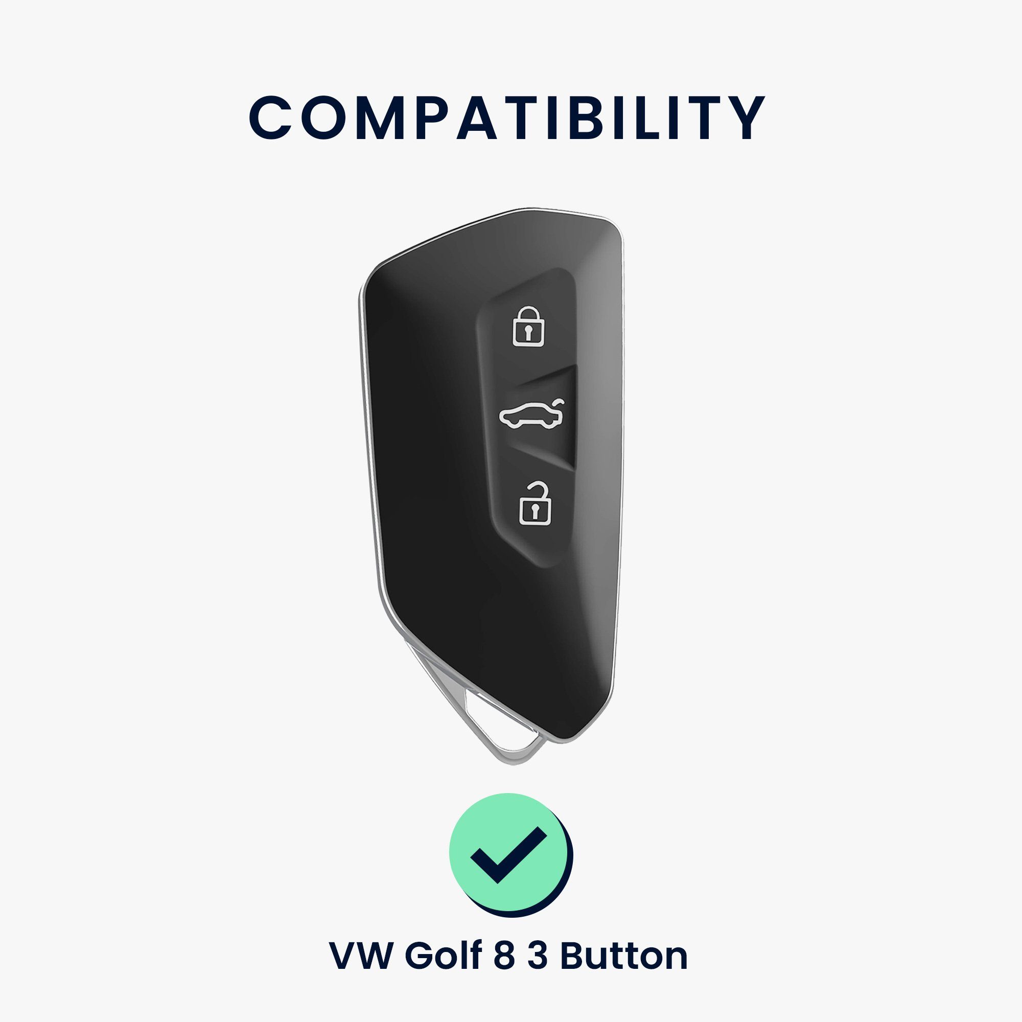 Golf matt Silikon kwmobile 8, Hülle Schlüsseltasche für Case Schwarz Cover VW Schlüsselhülle Schlüssel Autoschlüssel