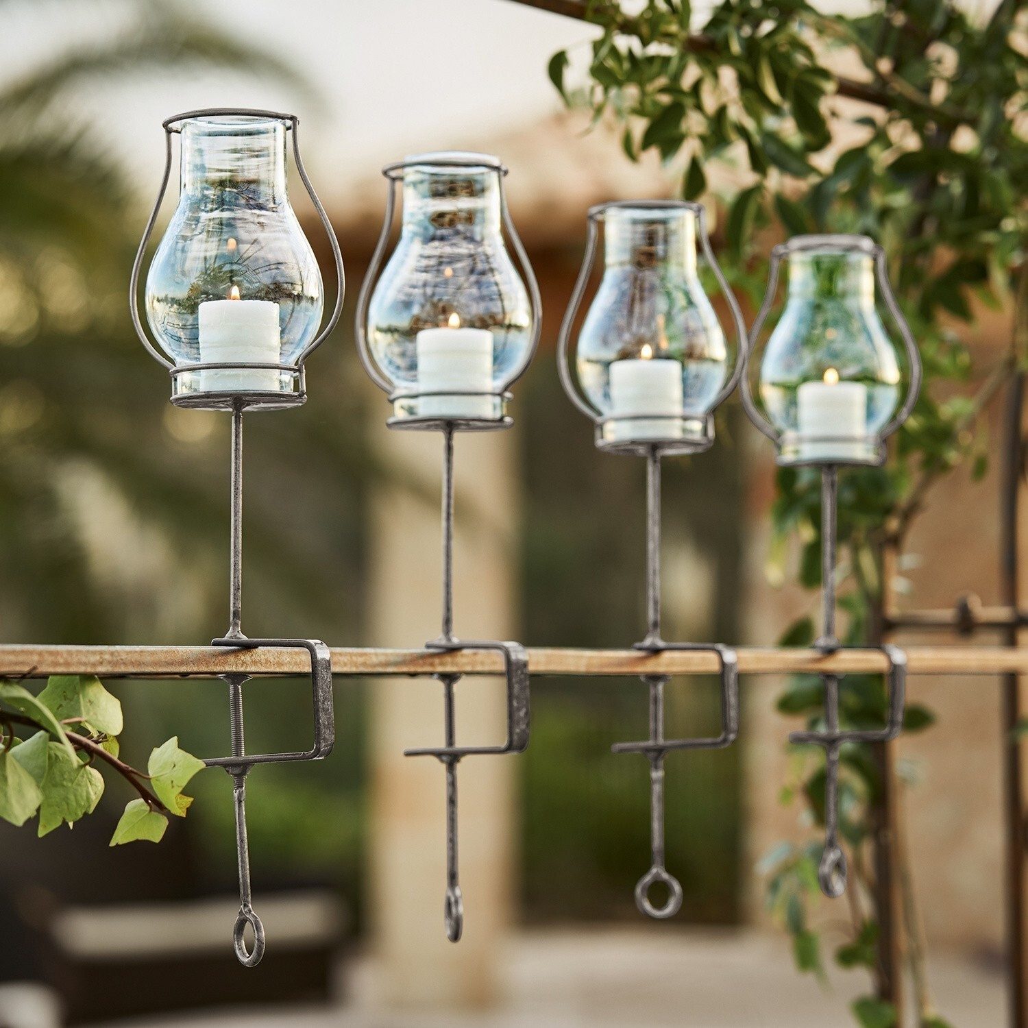 Mirabeau Windlicht Windlicht 4er Set Calindra klar/silber (4er Set, 4er Set)