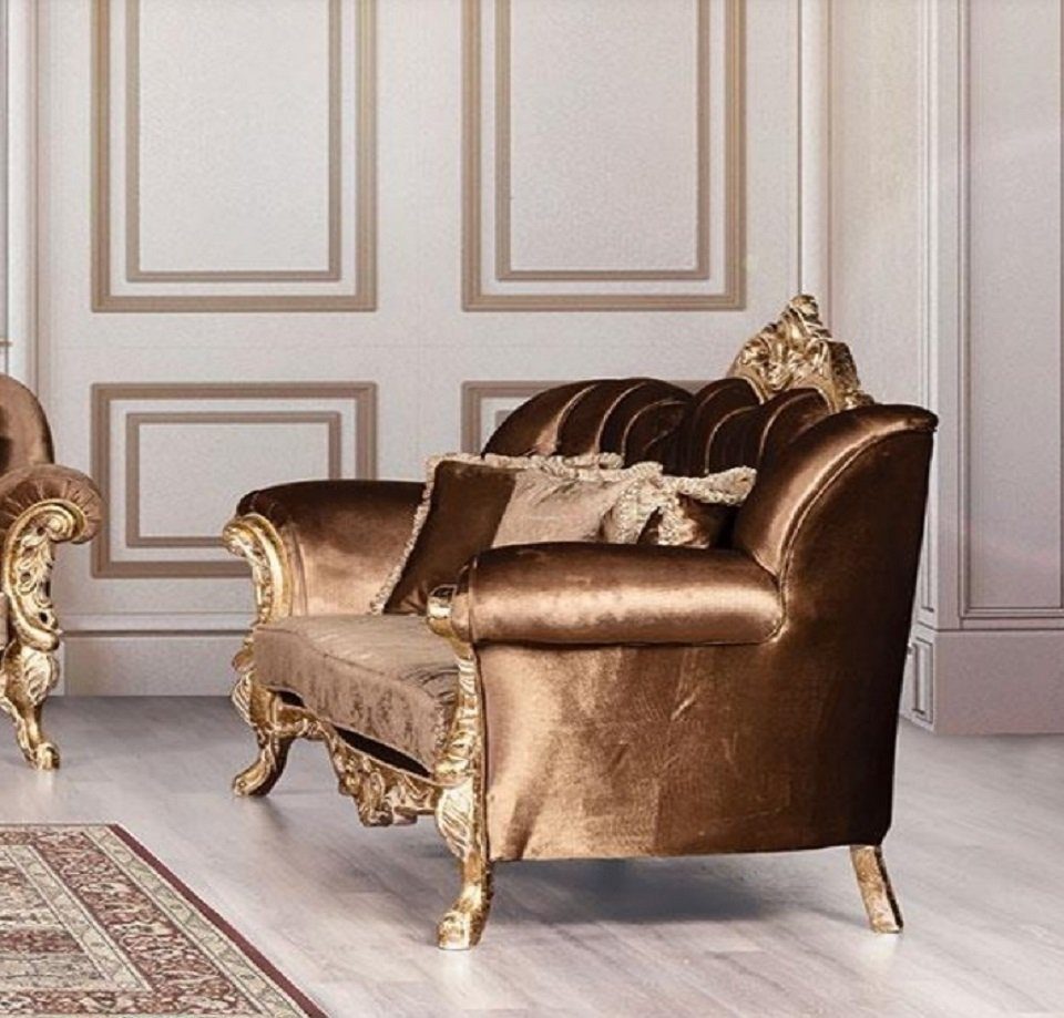 Luxus Sitzer Barock Sessel Wohnzimmer-Set, Sofas Sofa Garnitur Set JVmoebel Sofagarnitur 3+1+1