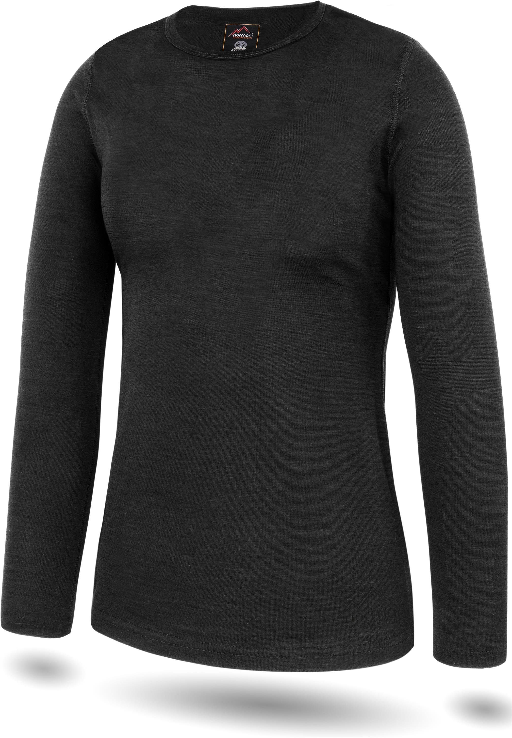 normani Langarmshirt Damen Merino Langarm-Shirt Mandurah Ski-Unterwäsche Rundhals Merino Pullover Unterhemd - 100 % Merinowolle