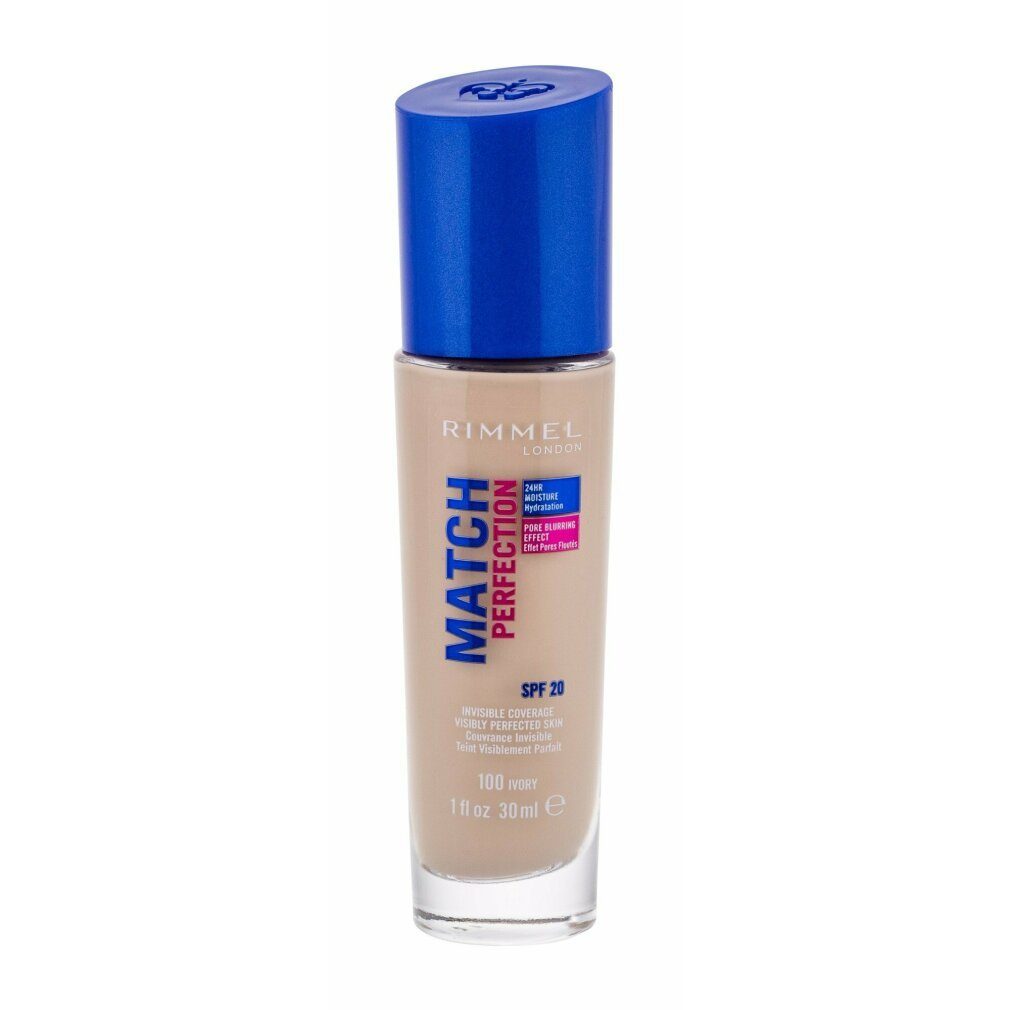 Rimmel London Foundation Match Perfection Foundation Spf20 100 Ivory 30ml
