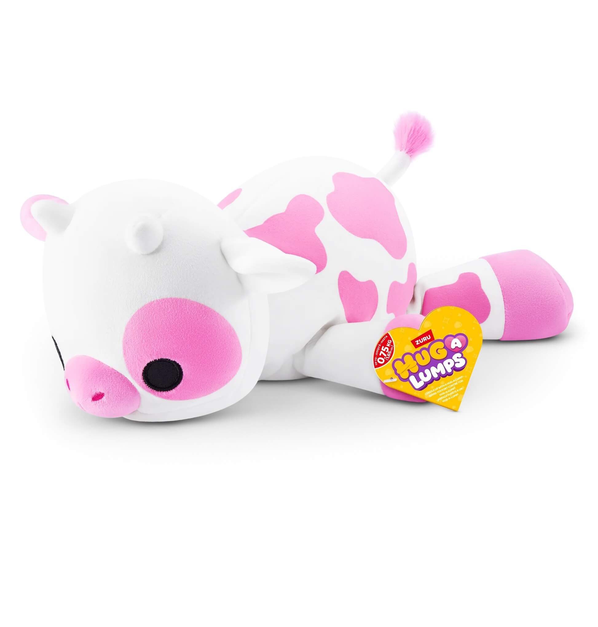 ZURU Plüschfigur ZURU 14904B - Hug A Lumps Kuh Clover in Pink-Weiß 35 cm - Kuscheltier