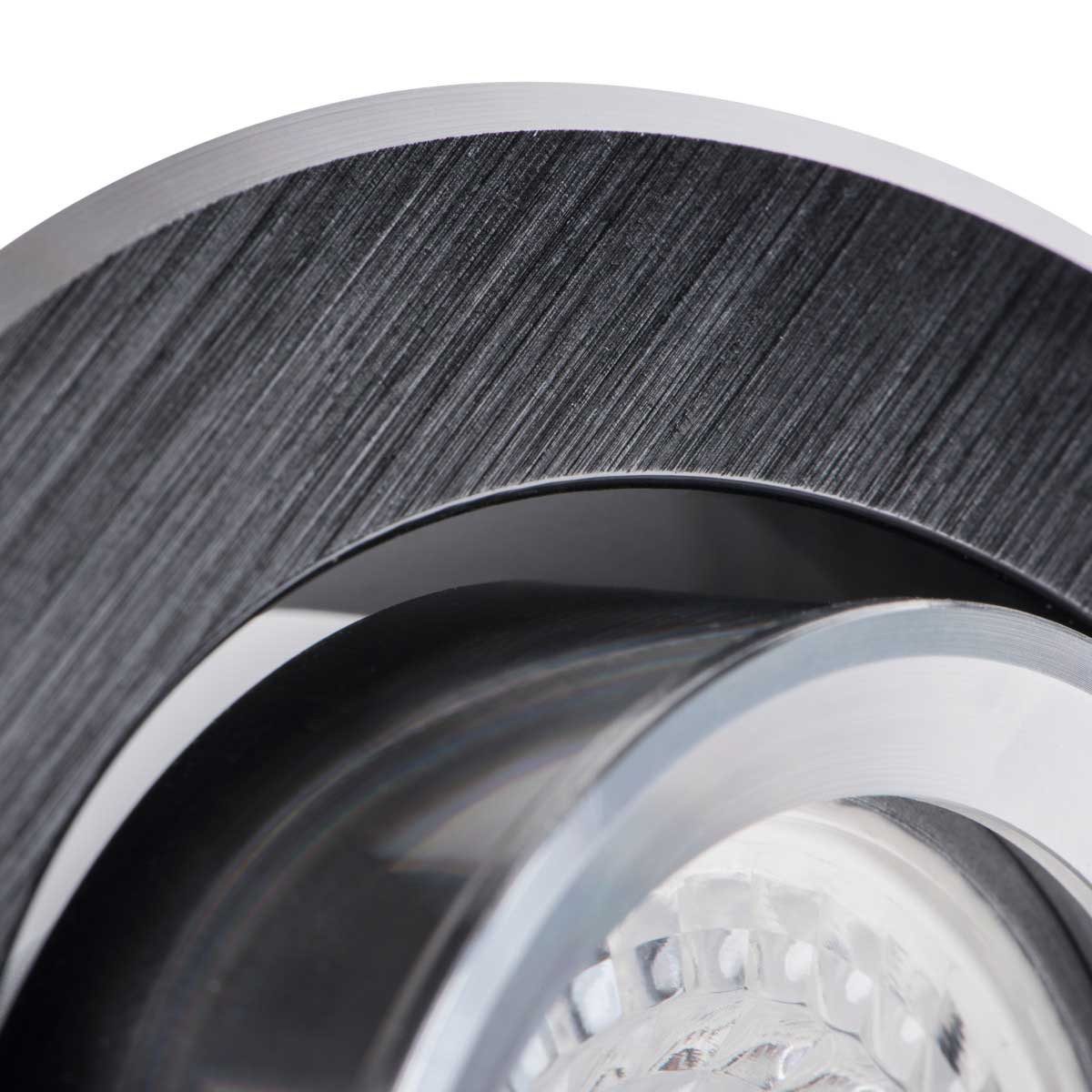 Kanlux Einbaurahmen Einbauleuchte GWEN, schwarz elox, rund schwenkbar